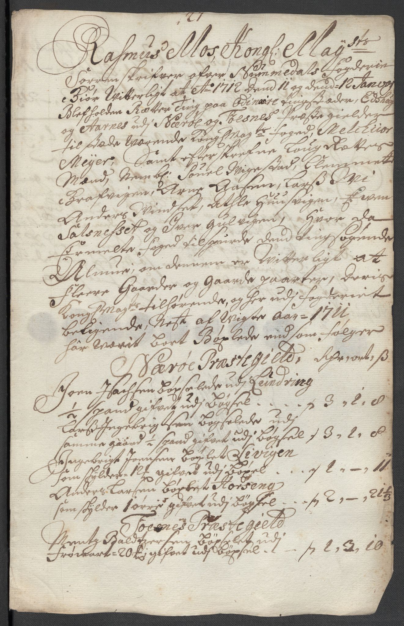 Rentekammeret inntil 1814, Reviderte regnskaper, Fogderegnskap, RA/EA-4092/R64/L4432: Fogderegnskap Namdal, 1711, s. 172