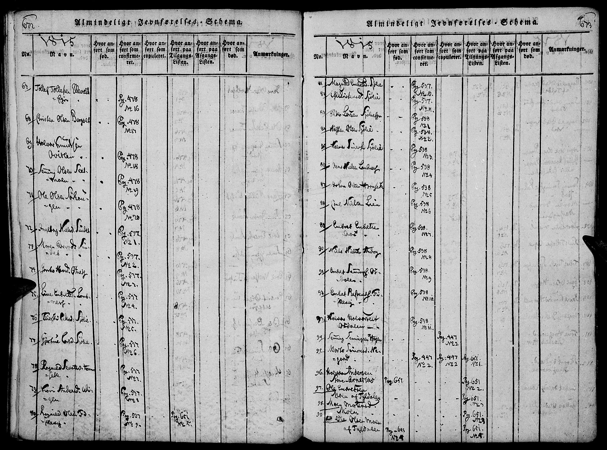 Rendalen prestekontor, AV/SAH-PREST-054/H/Ha/Haa/L0003: Ministerialbok nr. 3, 1815-1829, s. 672-673