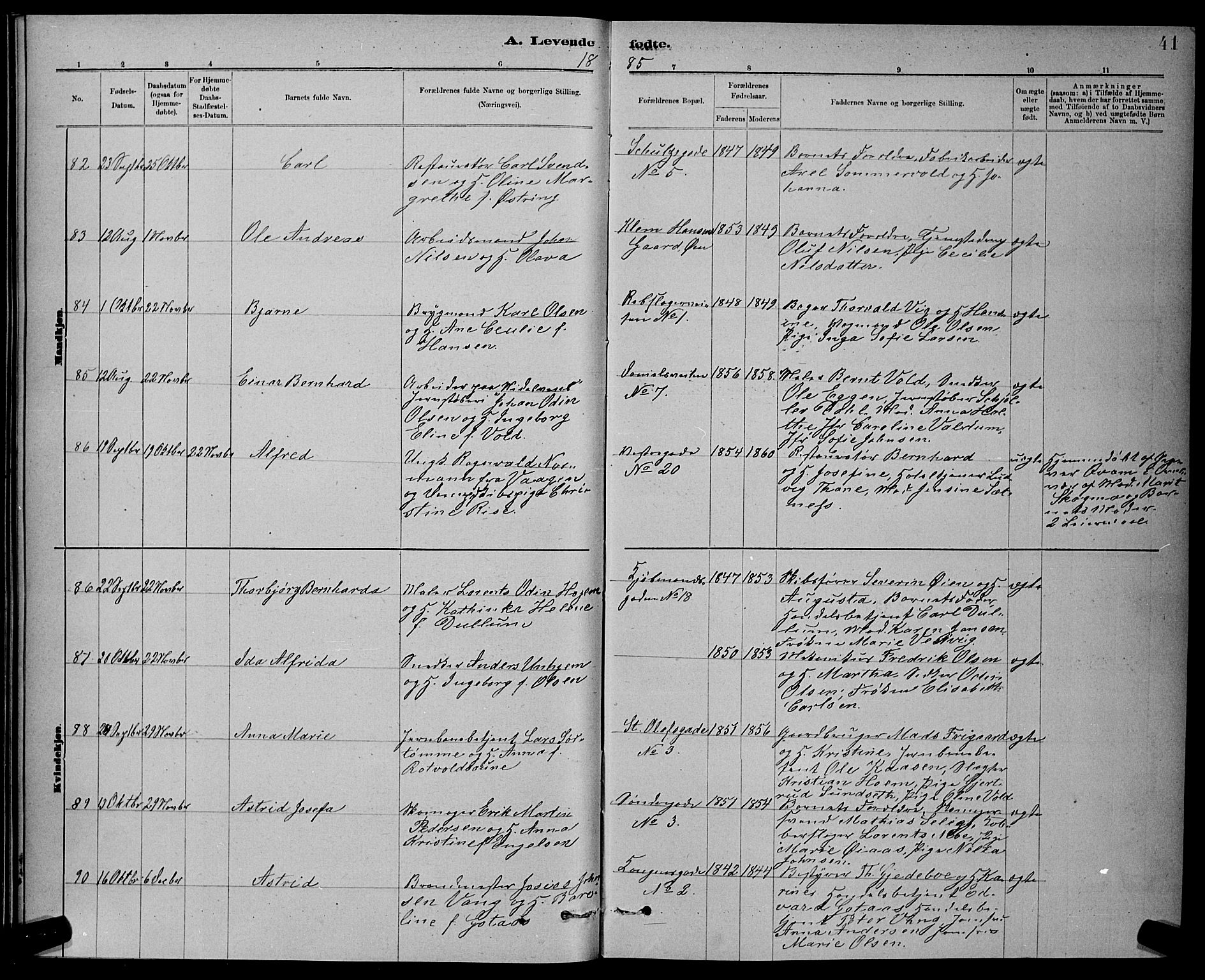 Ministerialprotokoller, klokkerbøker og fødselsregistre - Sør-Trøndelag, AV/SAT-A-1456/601/L0092: Klokkerbok nr. 601C10, 1884-1897, s. 41