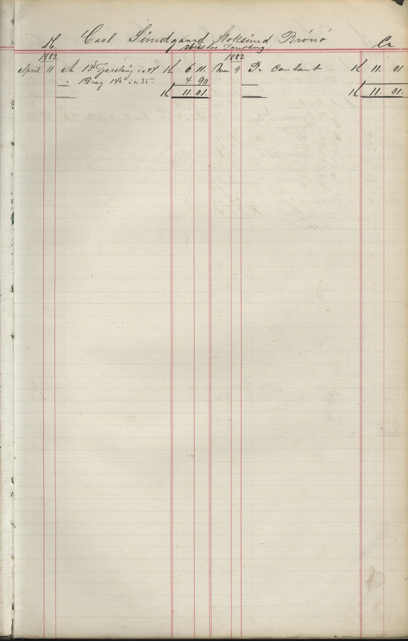 Brodtkorb handel A/S, VAMU/A-0001/F/Fa/L0004/0001: Kompanibøker. Utensogns / Compagnibog for Udensogns Fiskere No 15. Fra A - H, 1882-1895, s. 20