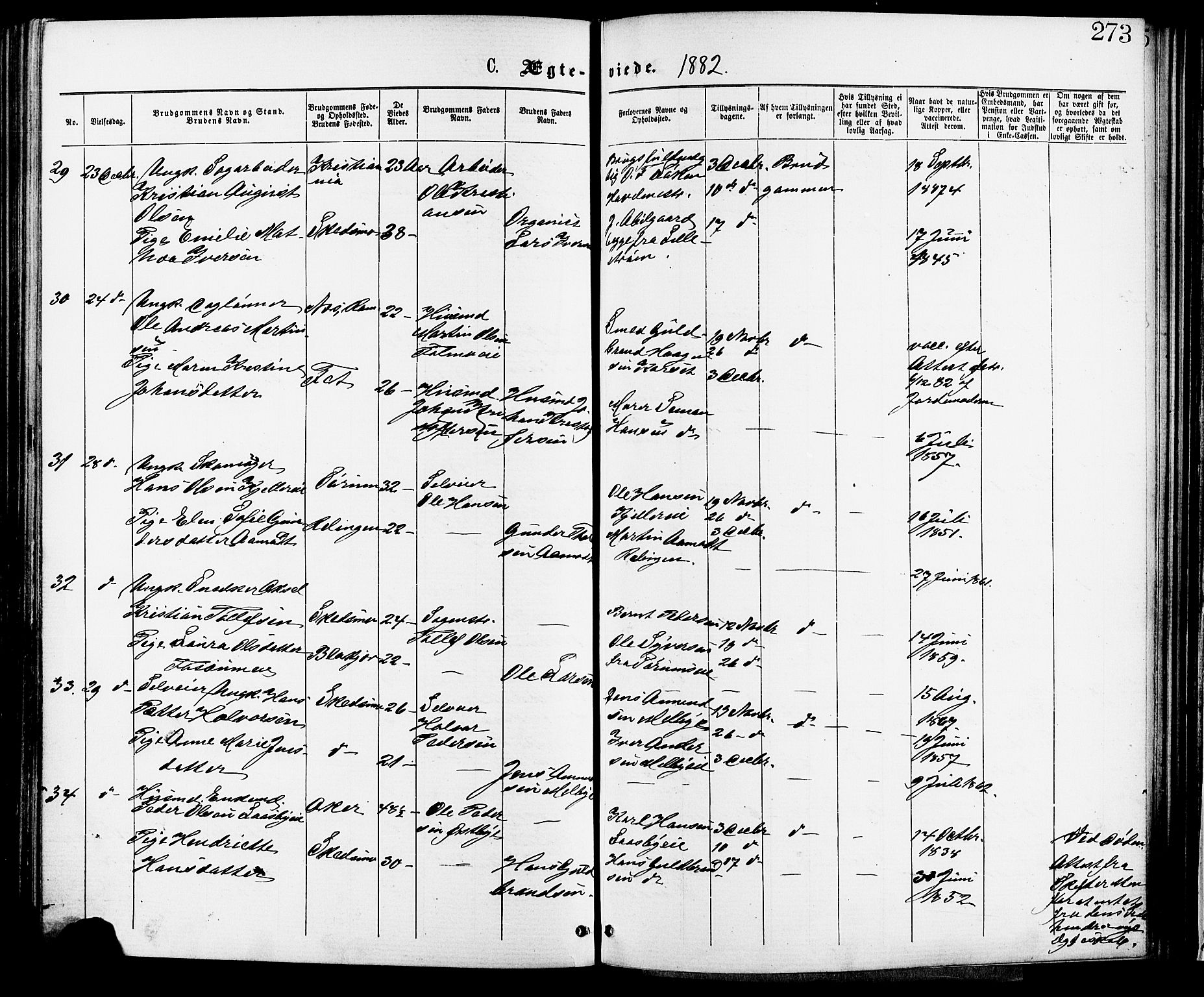 Skedsmo prestekontor Kirkebøker, AV/SAO-A-10033a/F/Fa/L0012: Ministerialbok nr. I 12, 1876-1883, s. 273