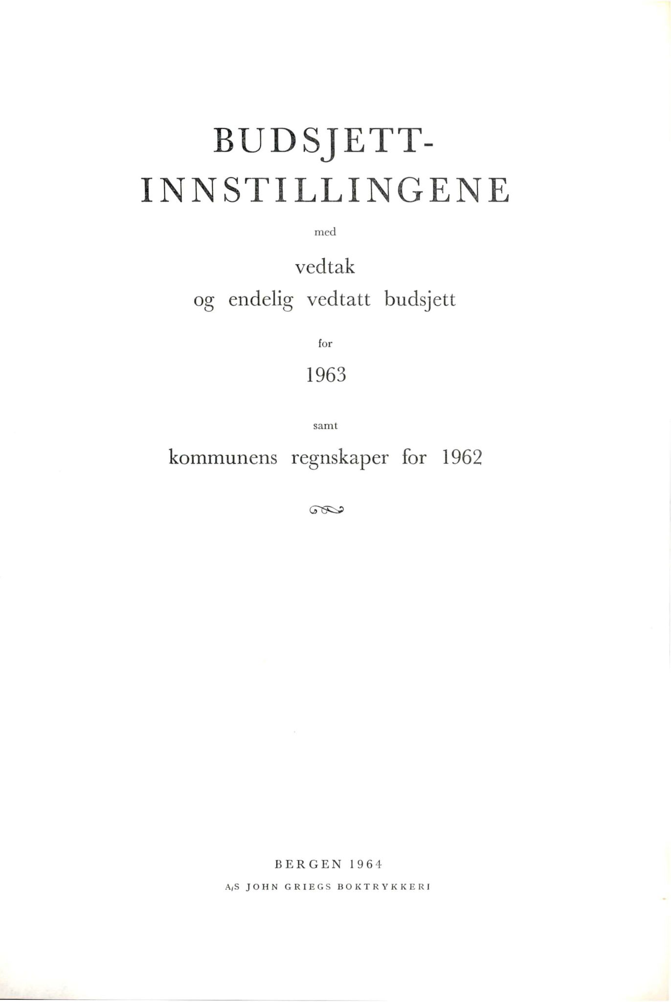 Bergen kommune. Formannskapet, BBA/A-0003/Ad/L0187: Bergens Kommuneforhandlinger, bind II, 1963