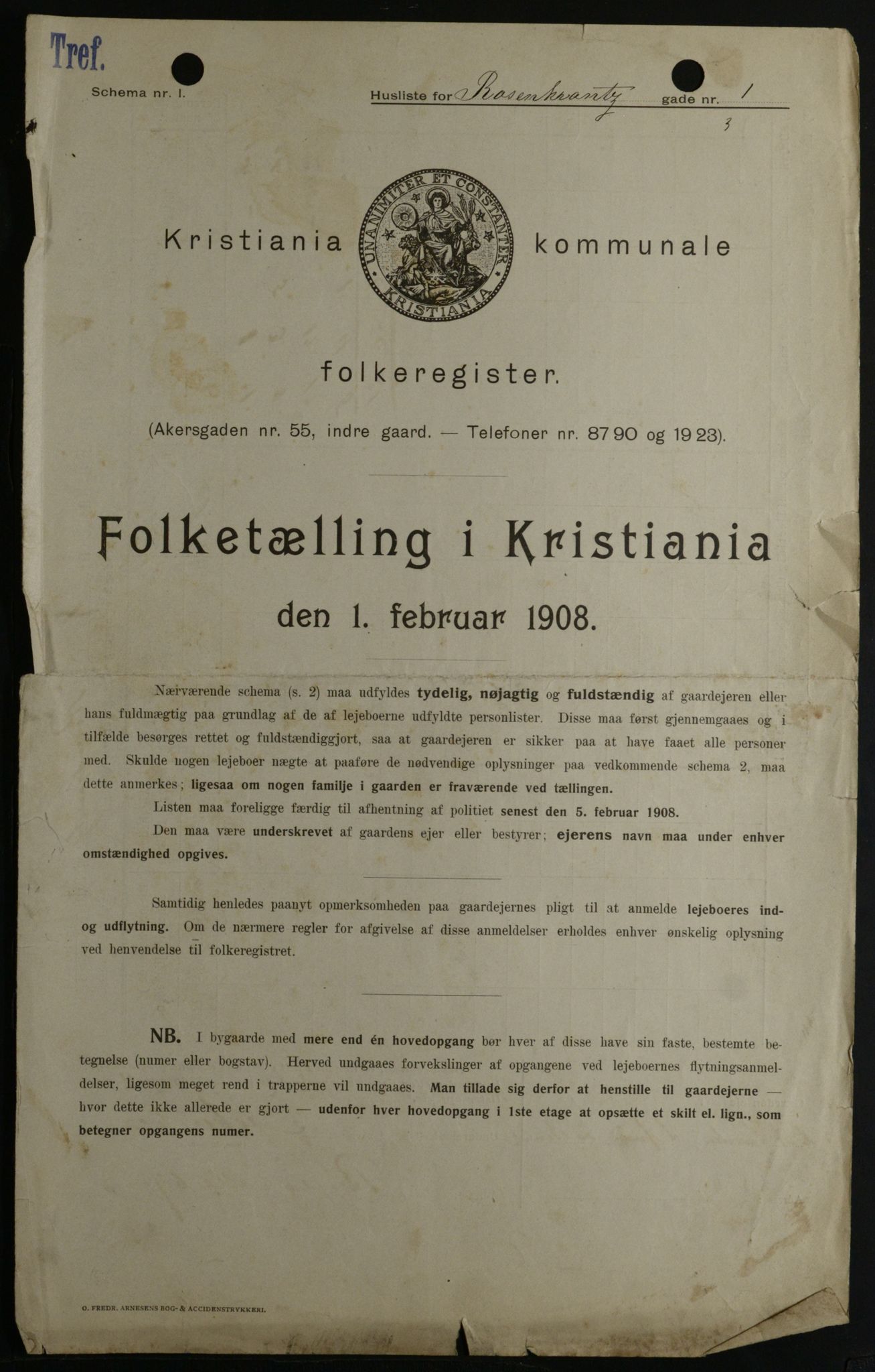OBA, Kommunal folketelling 1.2.1908 for Kristiania kjøpstad, 1908, s. 75278