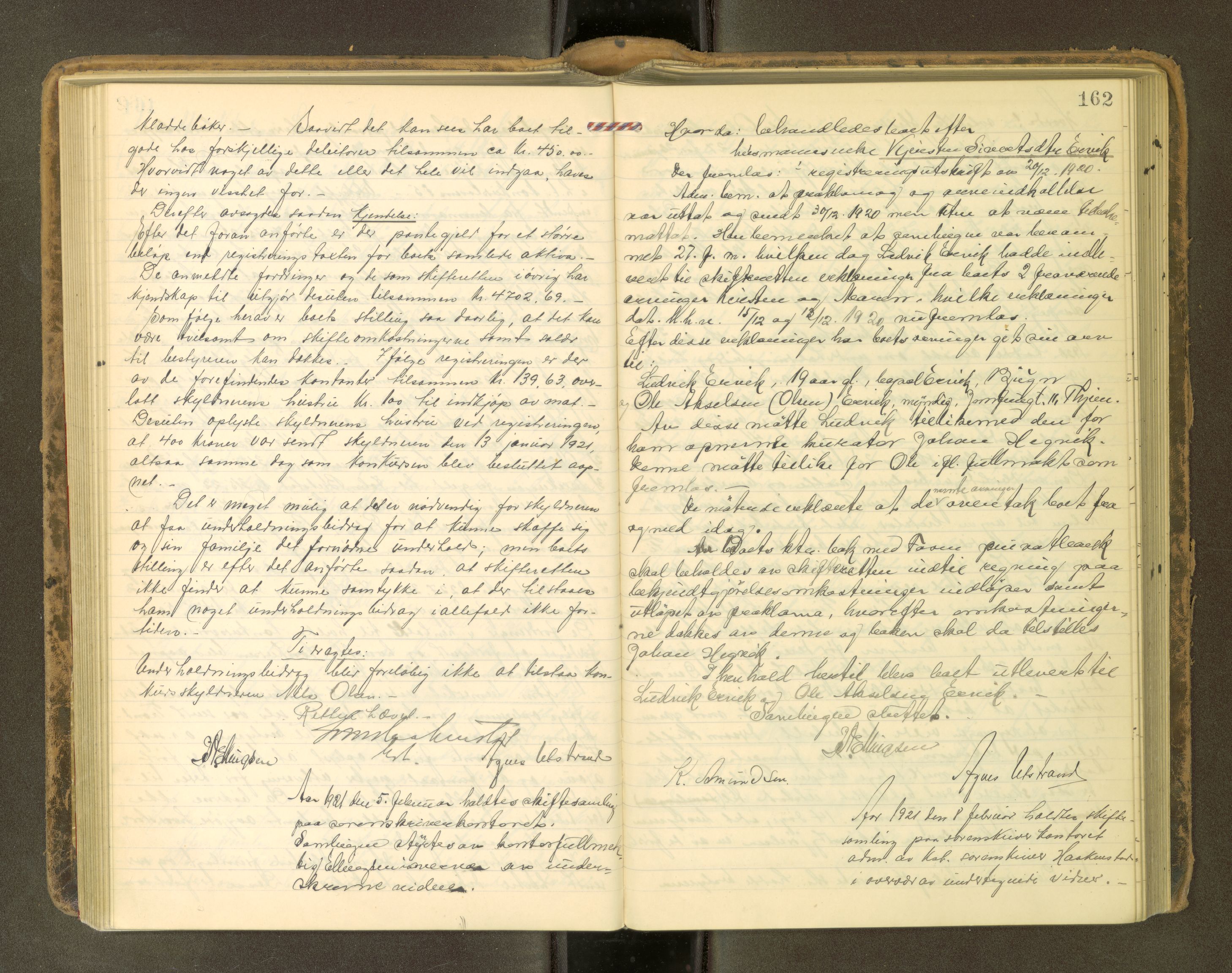 Fosen sorenskriveri, AV/SAT-A-1107/1/3/3B/L0012: Skiftebehandlingsprotokoll, 1917-1923, s. 162