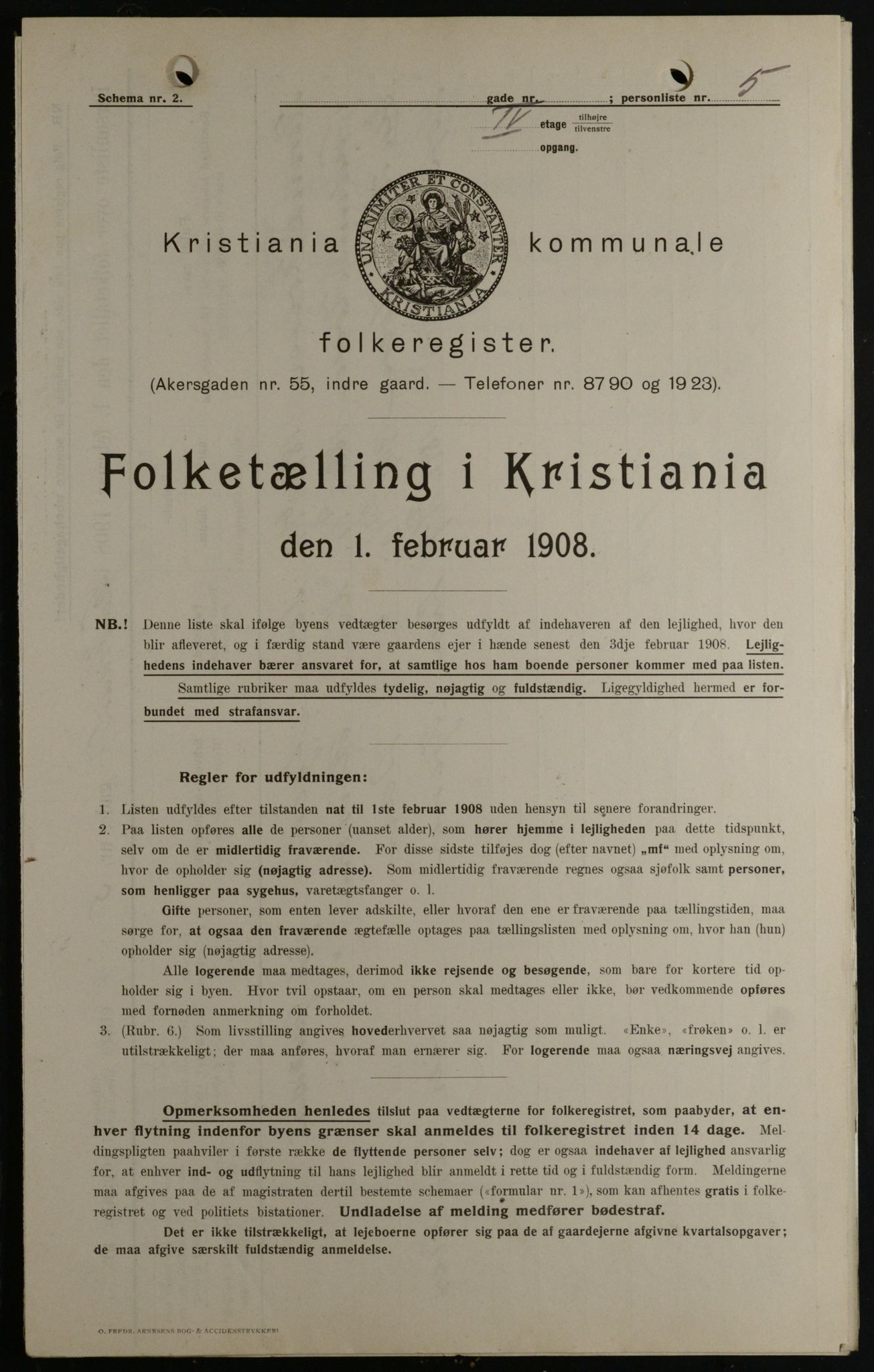 OBA, Kommunal folketelling 1.2.1908 for Kristiania kjøpstad, 1908, s. 26924