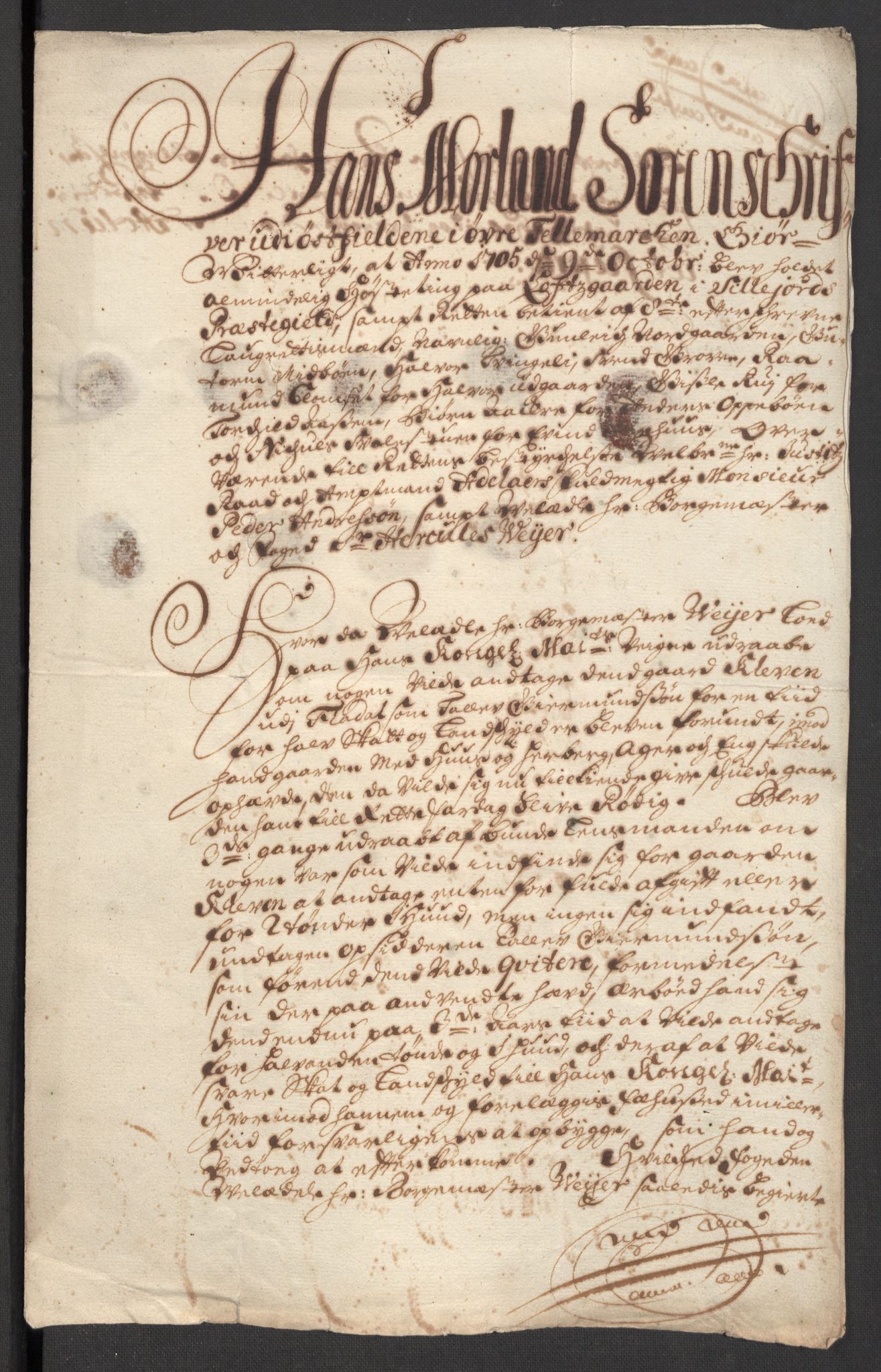 Rentekammeret inntil 1814, Reviderte regnskaper, Fogderegnskap, AV/RA-EA-4092/R36/L2117: Fogderegnskap Øvre og Nedre Telemark og Bamble, 1707, s. 488