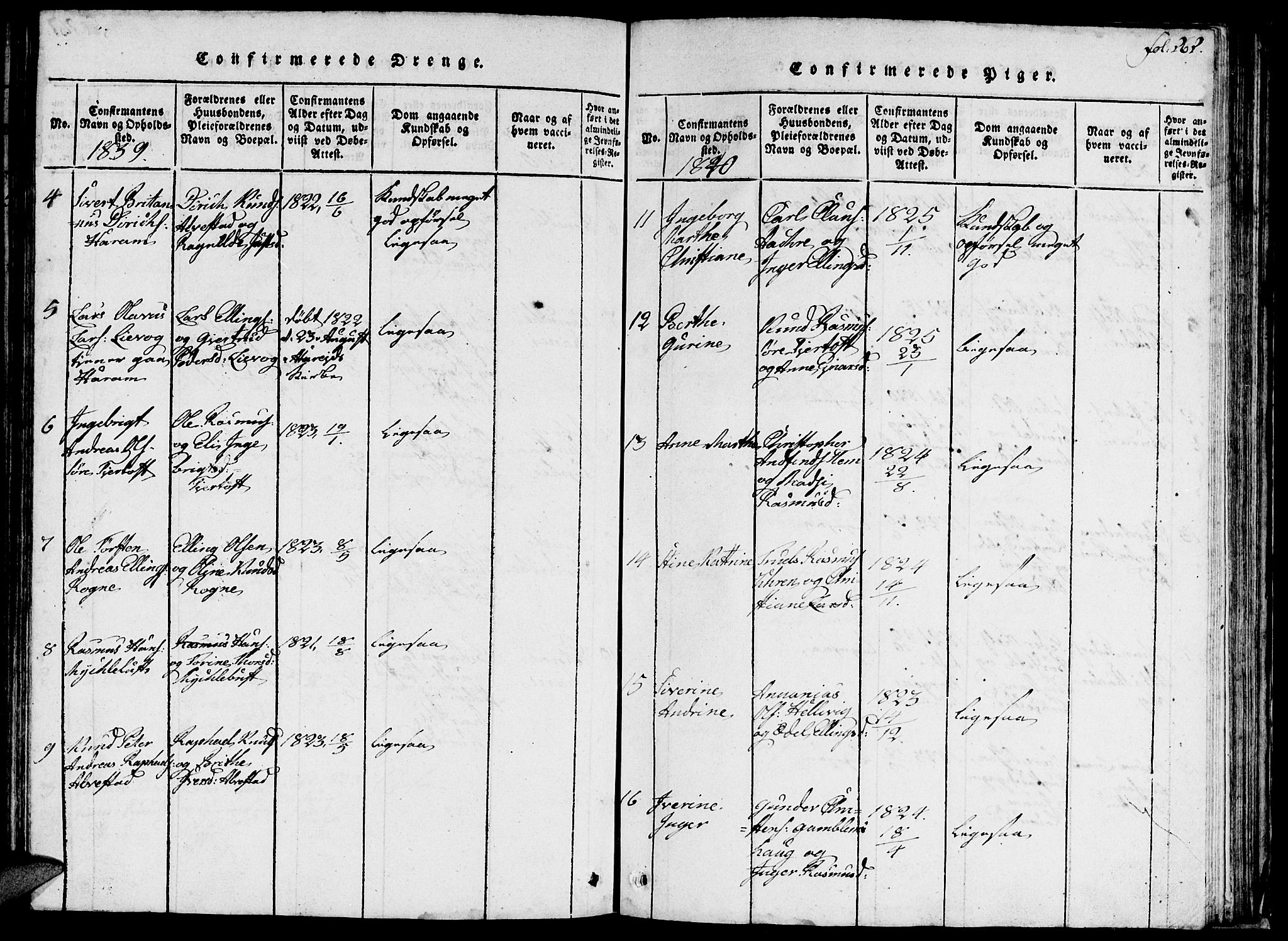 Ministerialprotokoller, klokkerbøker og fødselsregistre - Møre og Romsdal, AV/SAT-A-1454/536/L0506: Klokkerbok nr. 536C01, 1818-1859, s. 262