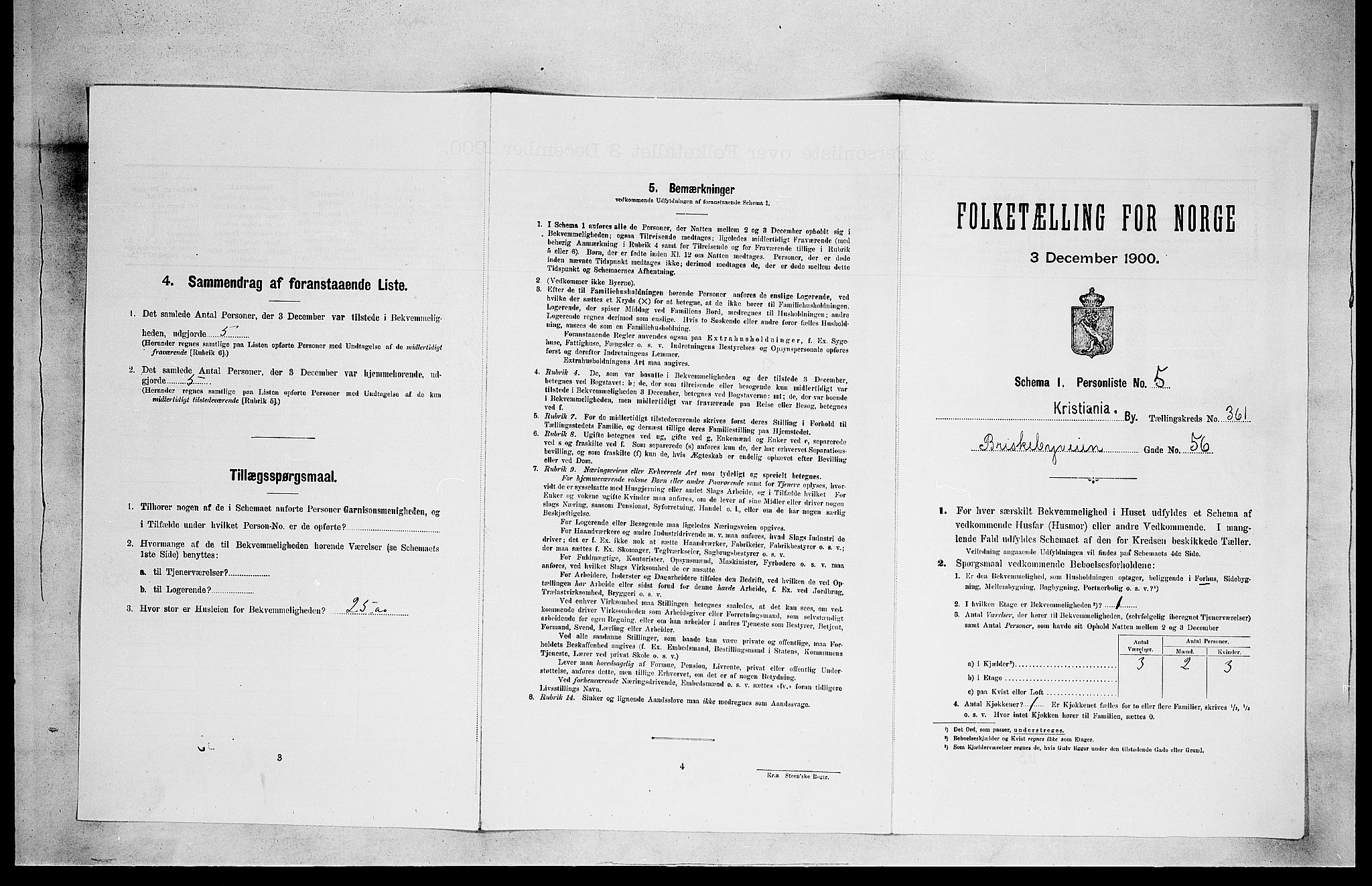 SAO, Folketelling 1900 for 0301 Kristiania kjøpstad, 1900, s. 8720