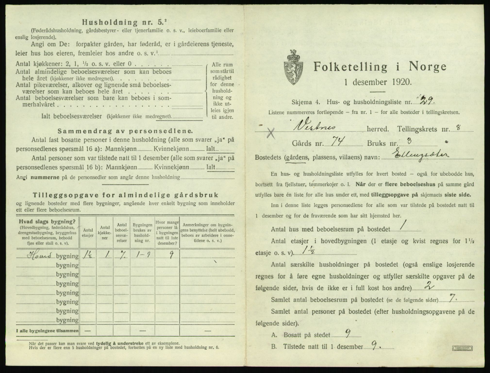 SAT, Folketelling 1920 for 1535 Vestnes herred, 1920, s. 923