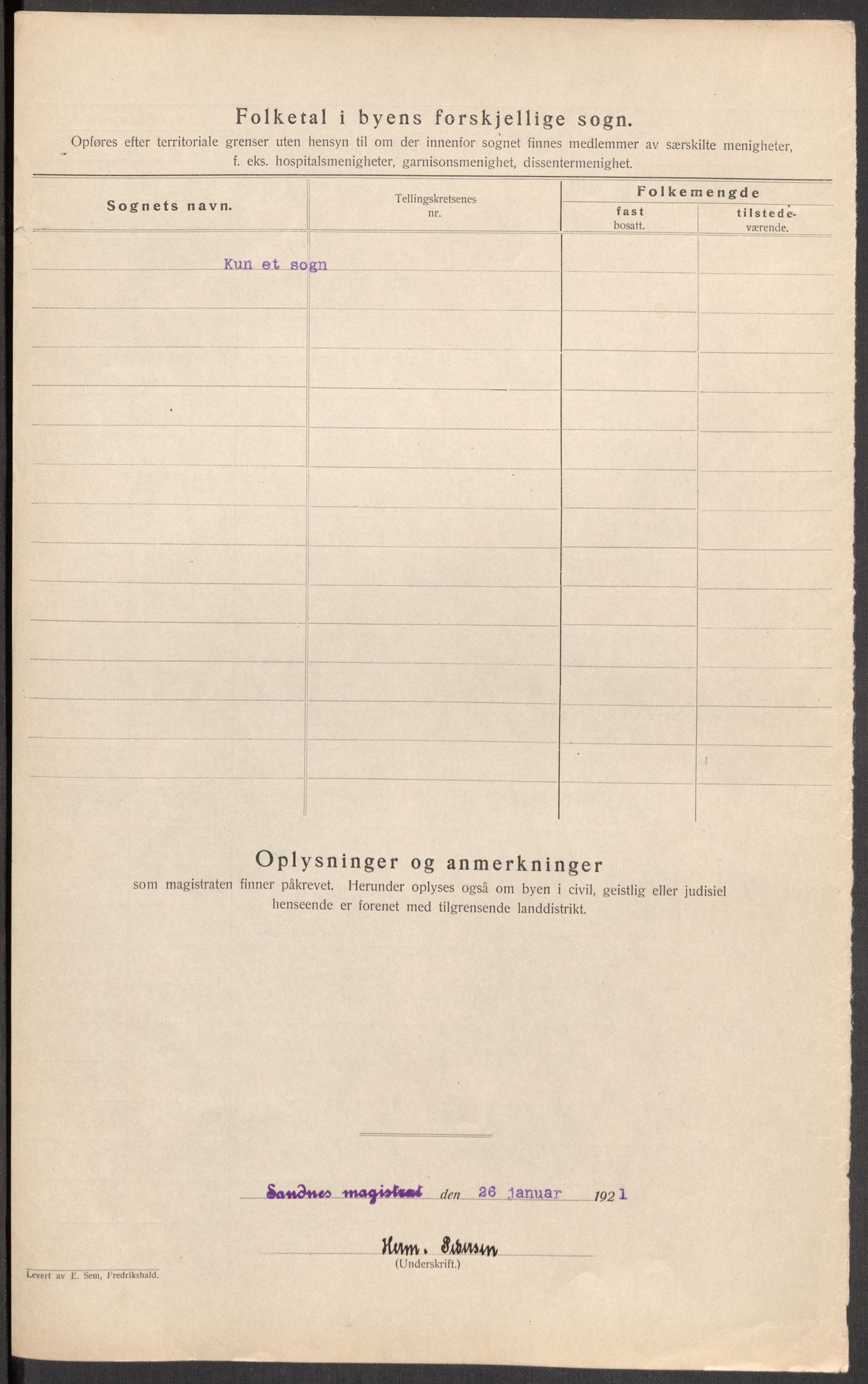 SAST, Folketelling 1920 for 1102 Sandnes ladested, 1920, s. 5