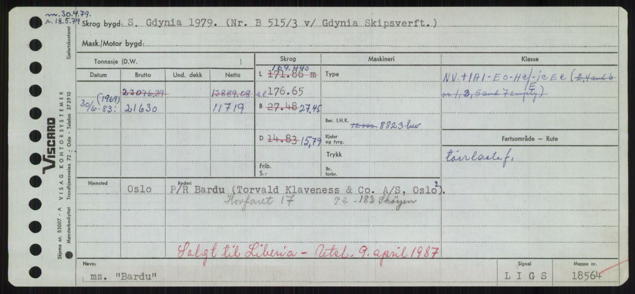 Sjøfartsdirektoratet med forløpere, Skipsmålingen, AV/RA-S-1627/H/Hd/L0003: Fartøy, B-Bev, s. 277