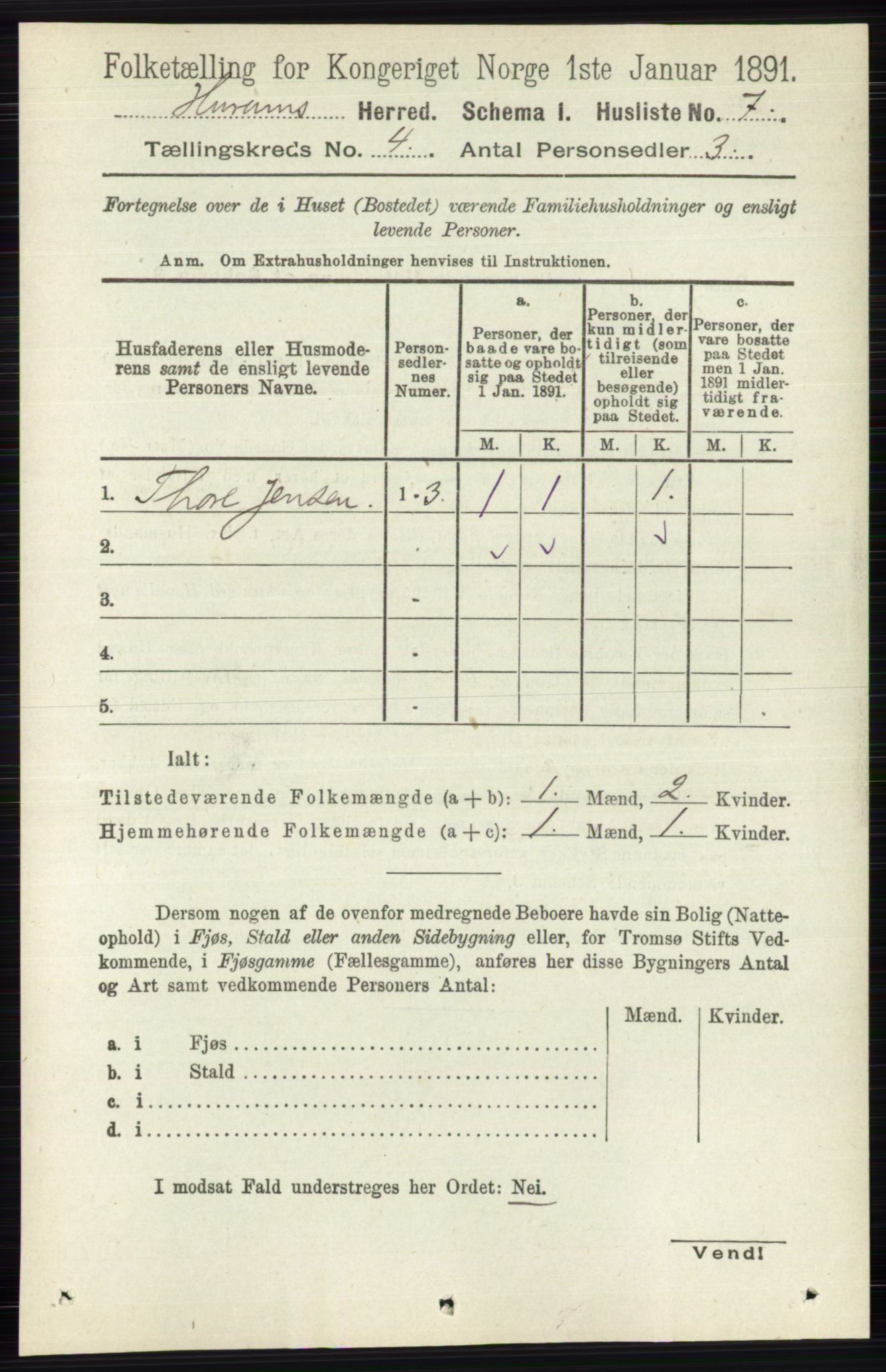 RA, Folketelling 1891 for 0628 Hurum herred, 1891, s. 1126