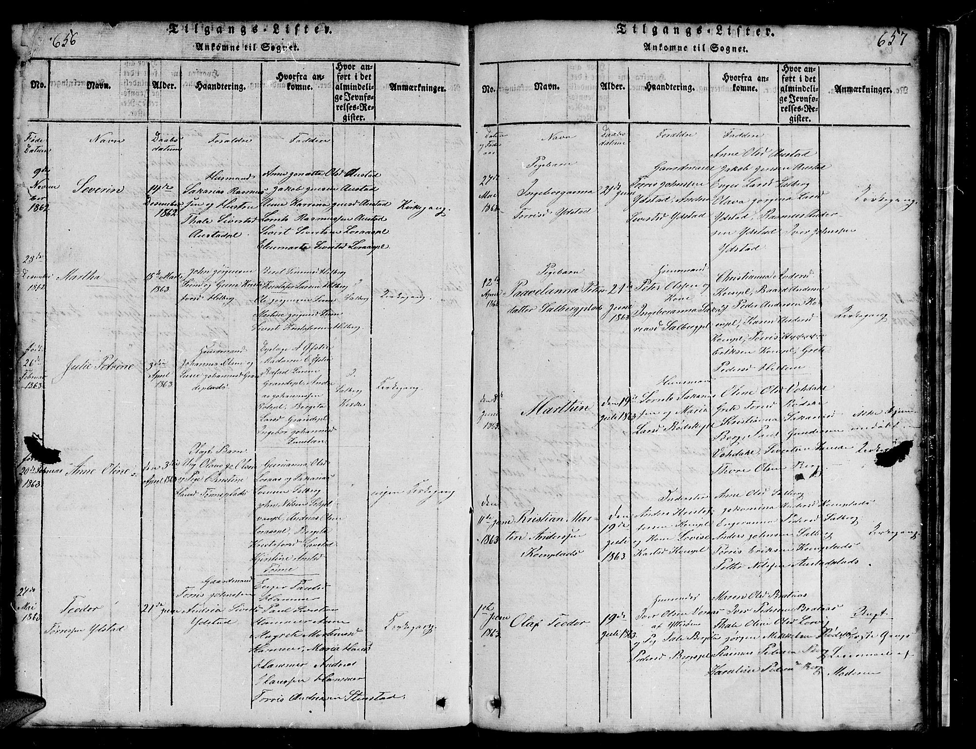 Ministerialprotokoller, klokkerbøker og fødselsregistre - Nord-Trøndelag, SAT/A-1458/731/L0310: Klokkerbok nr. 731C01, 1816-1874, s. 656-657