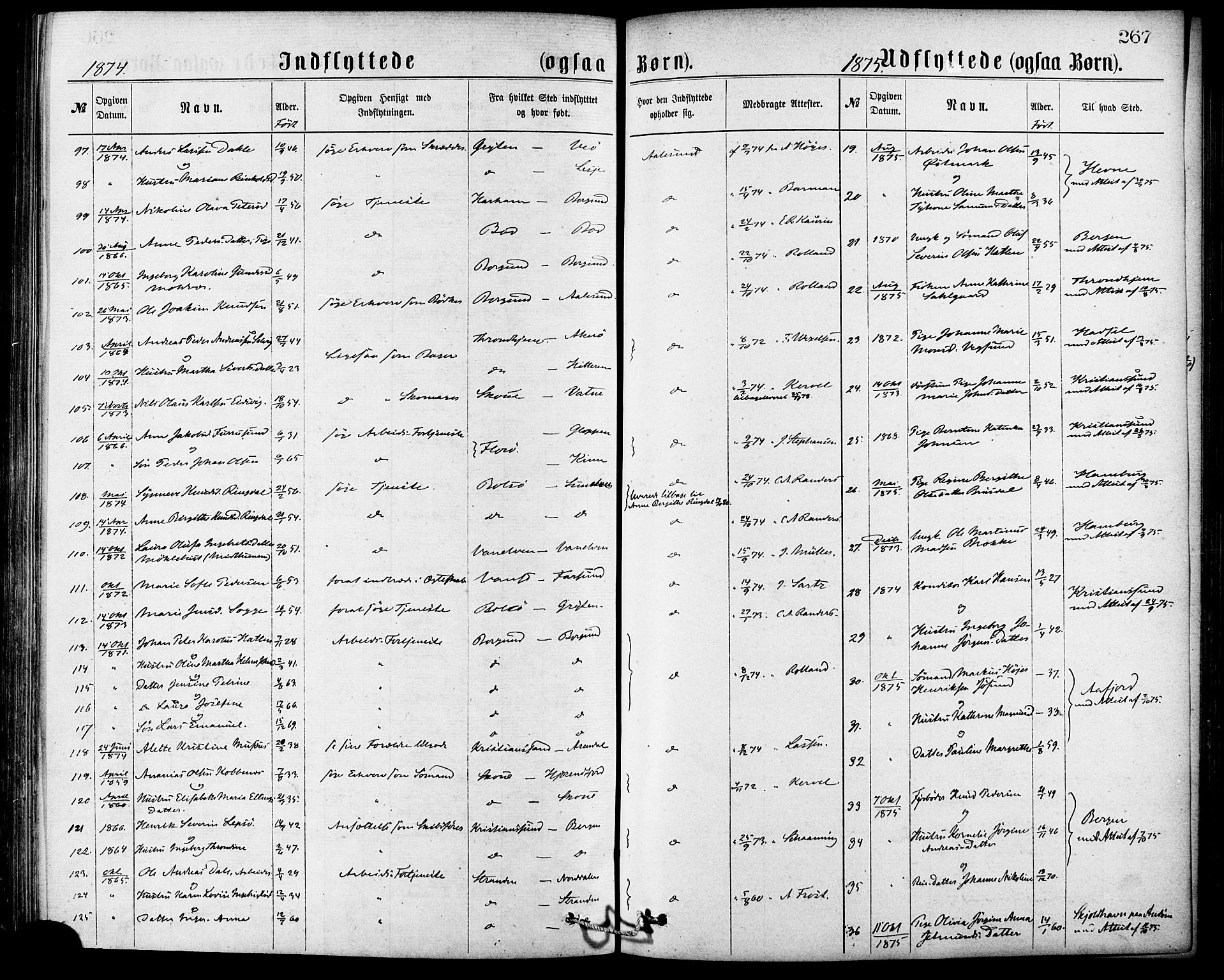 Ministerialprotokoller, klokkerbøker og fødselsregistre - Møre og Romsdal, AV/SAT-A-1454/529/L0453: Ministerialbok nr. 529A03, 1872-1877, s. 267