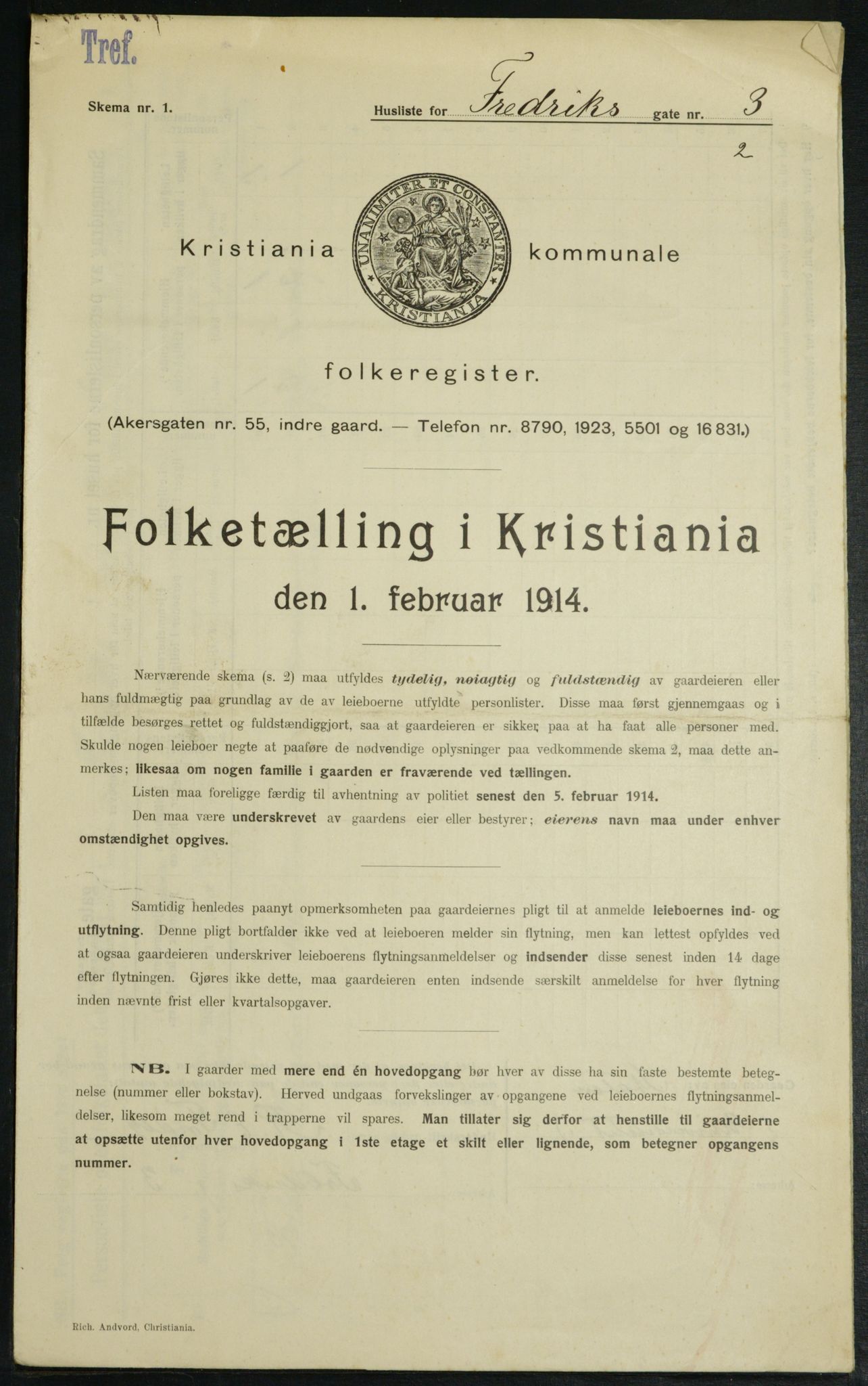 OBA, Kommunal folketelling 1.2.1914 for Kristiania, 1914, s. 26789
