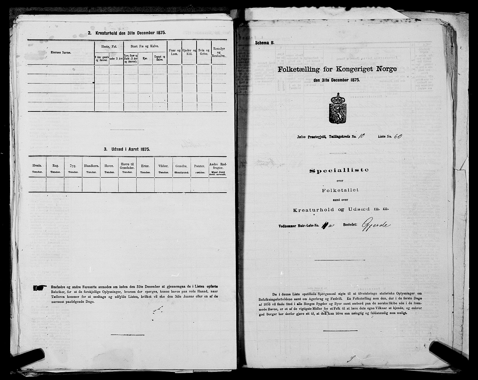 SAST, Folketelling 1875 for 1138P Jelsa prestegjeld, 1875, s. 967