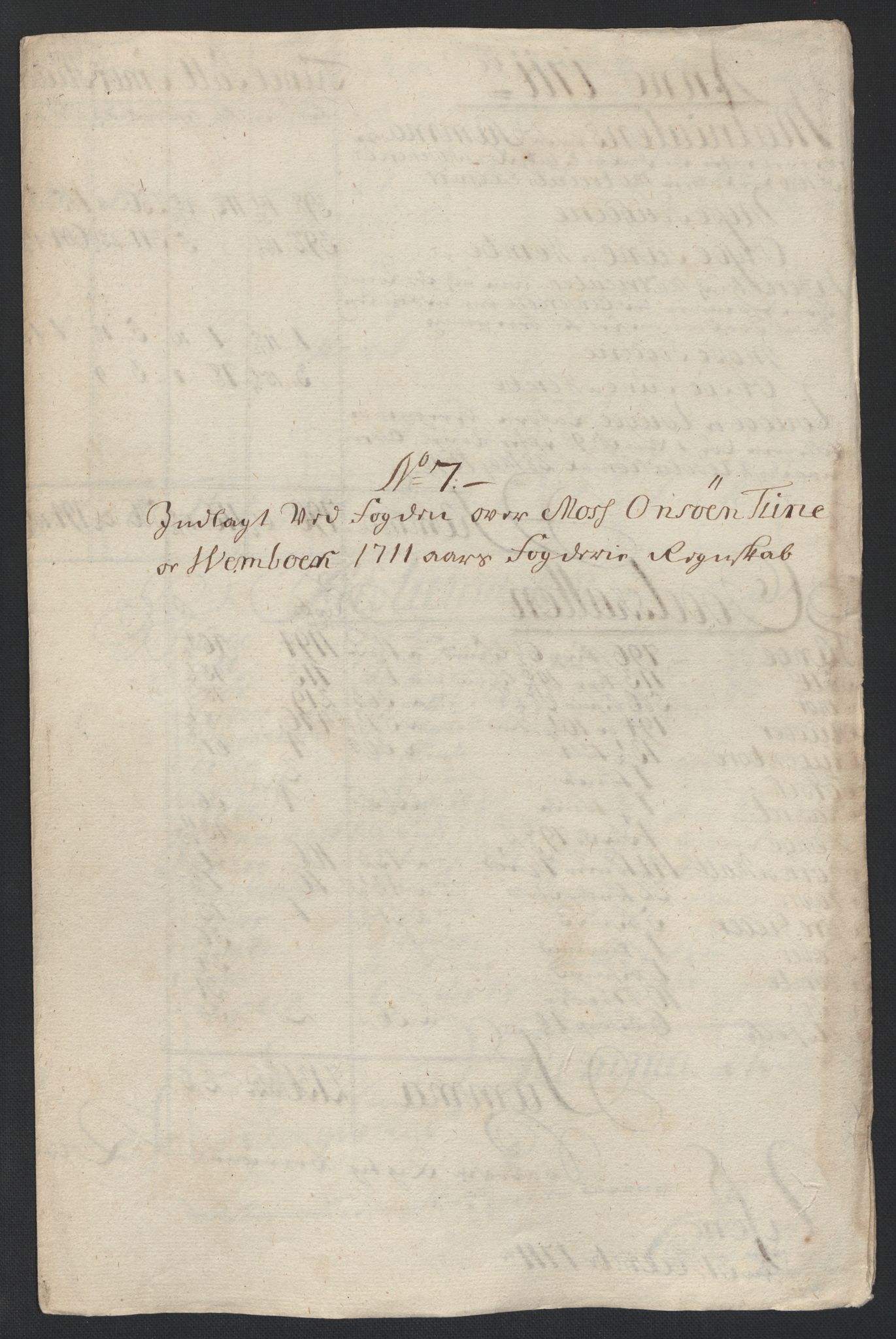 Rentekammeret inntil 1814, Reviderte regnskaper, Fogderegnskap, AV/RA-EA-4092/R04/L0136: Fogderegnskap Moss, Onsøy, Tune, Veme og Åbygge, 1711, s. 47