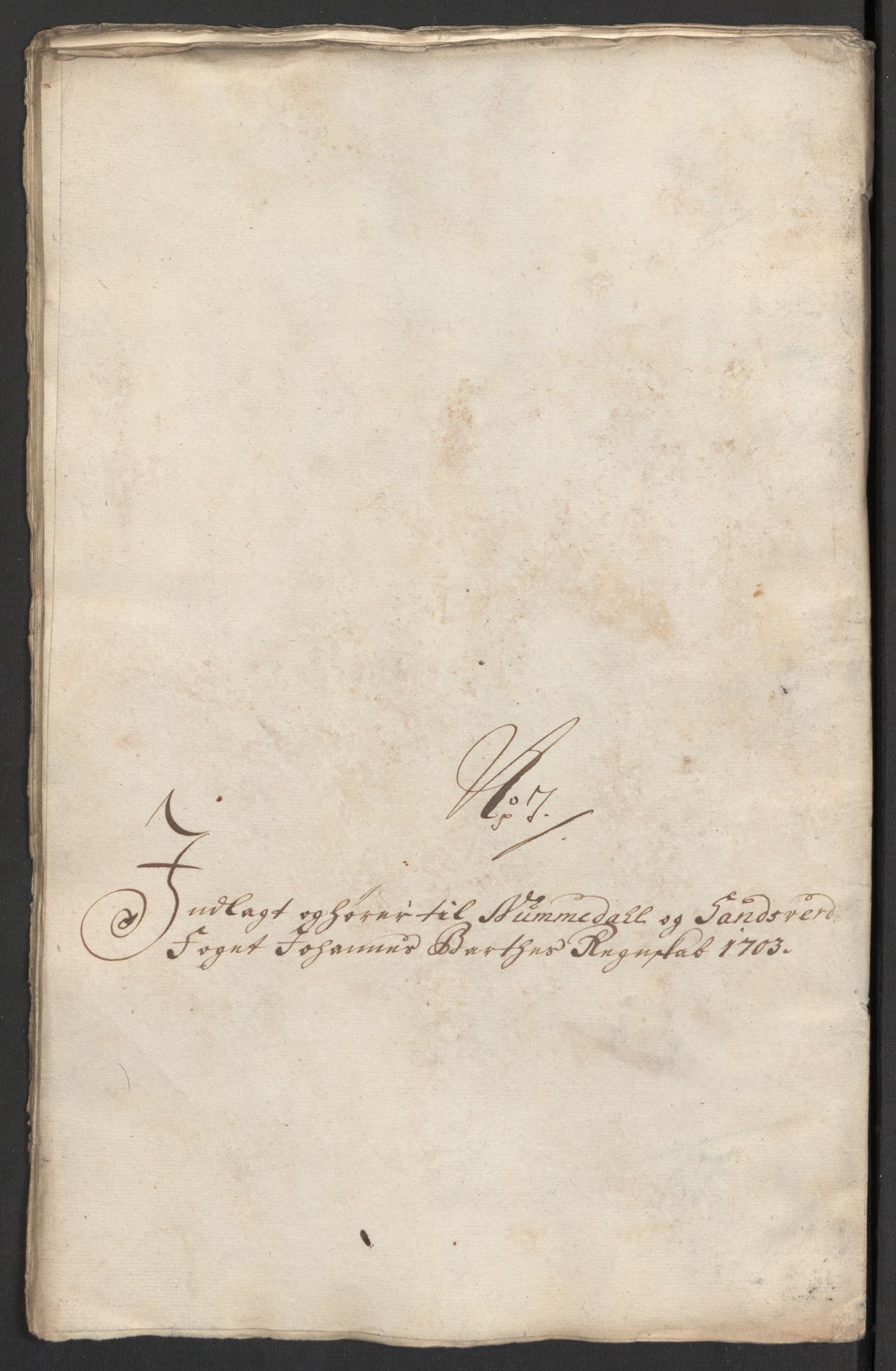 Rentekammeret inntil 1814, Reviderte regnskaper, Fogderegnskap, RA/EA-4092/R24/L1581: Fogderegnskap Numedal og Sandsvær, 1703, s. 77