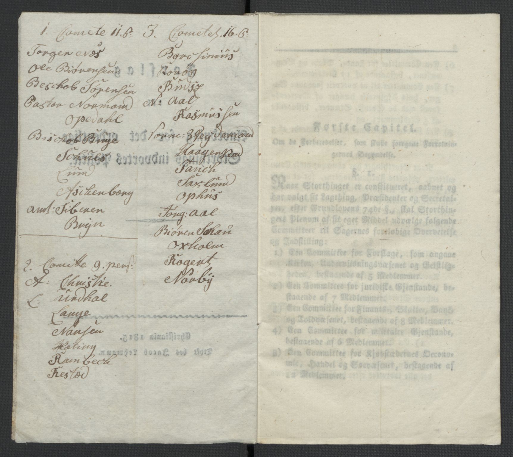 Christie, Wilhelm Frimann Koren, RA/PA-0014/F/L0005: Christies dokumenter fra Stortinget, 1815-1816, s. 713
