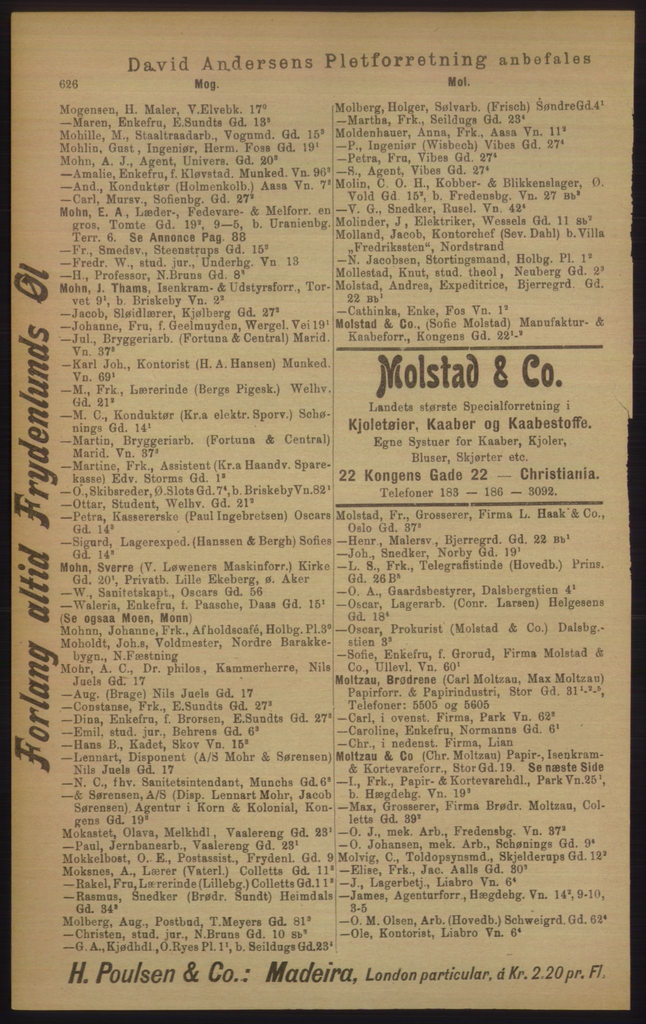 Kristiania/Oslo adressebok, PUBL/-, 1906, s. 626