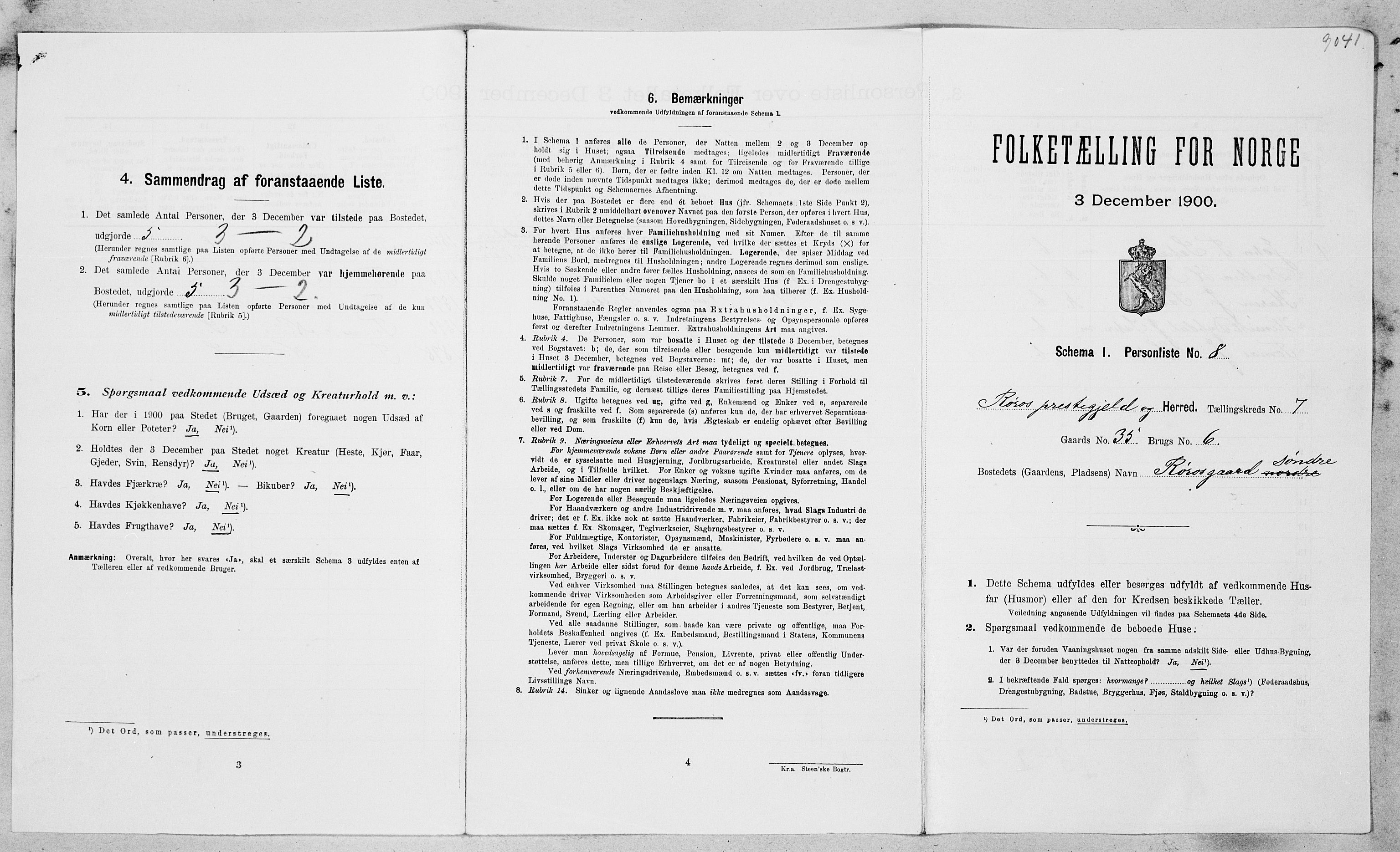 SAT, Folketelling 1900 for 1640 Røros herred, 1900, s. 874