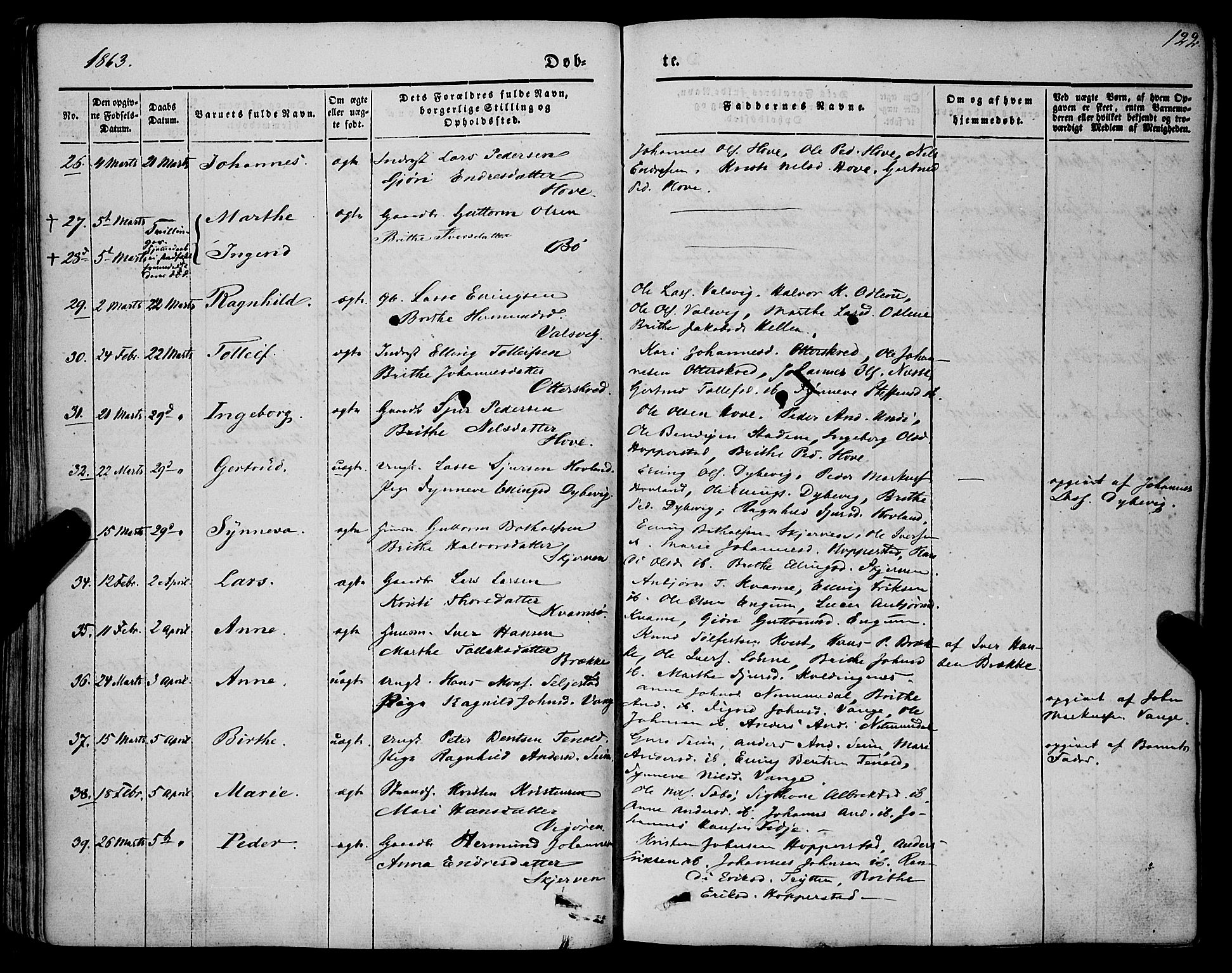 Vik sokneprestembete, AV/SAB-A-81501/H/Haa/Haaa/L0008: Ministerialbok nr. A 8, 1846-1865, s. 122