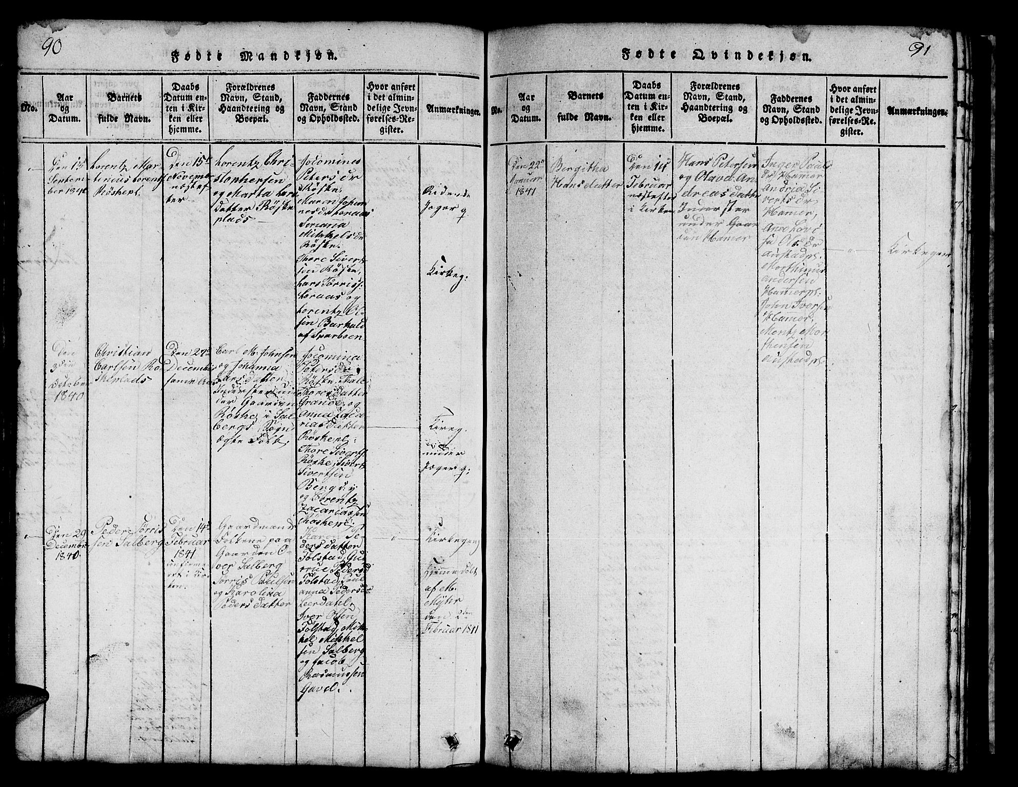 Ministerialprotokoller, klokkerbøker og fødselsregistre - Nord-Trøndelag, SAT/A-1458/731/L0310: Klokkerbok nr. 731C01, 1816-1874, s. 90-91