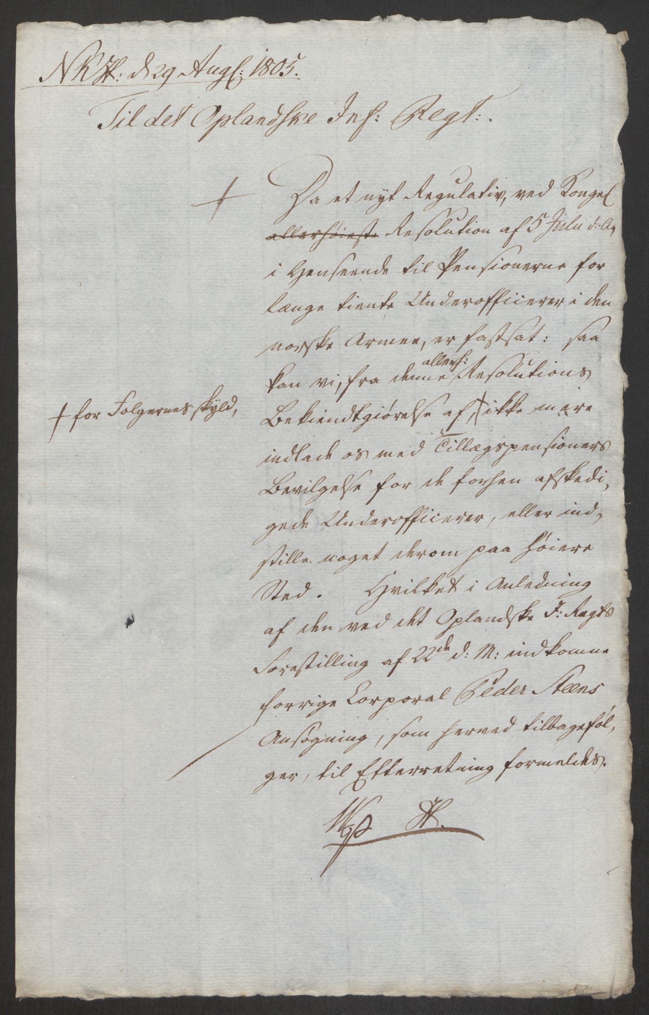 Forsvaret, Den norske kvesthuskasse/krigshospitalkasse, AV/RA-RAFA-1887/F/Fa/L0017: Innkomne brev:, 1782-1807, s. 716