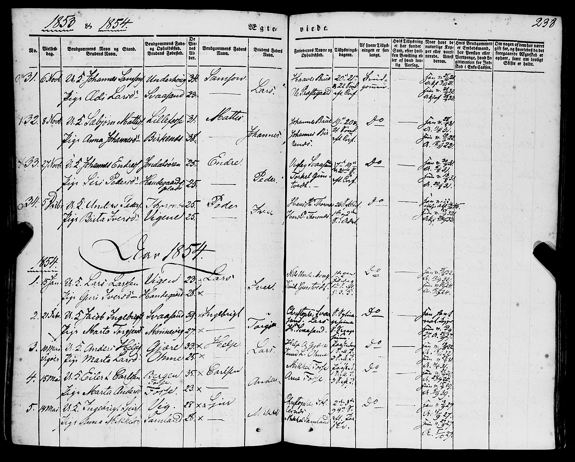 Strandebarm sokneprestembete, AV/SAB-A-78401/H/Haa: Ministerialbok nr. A 7, 1844-1872, s. 238