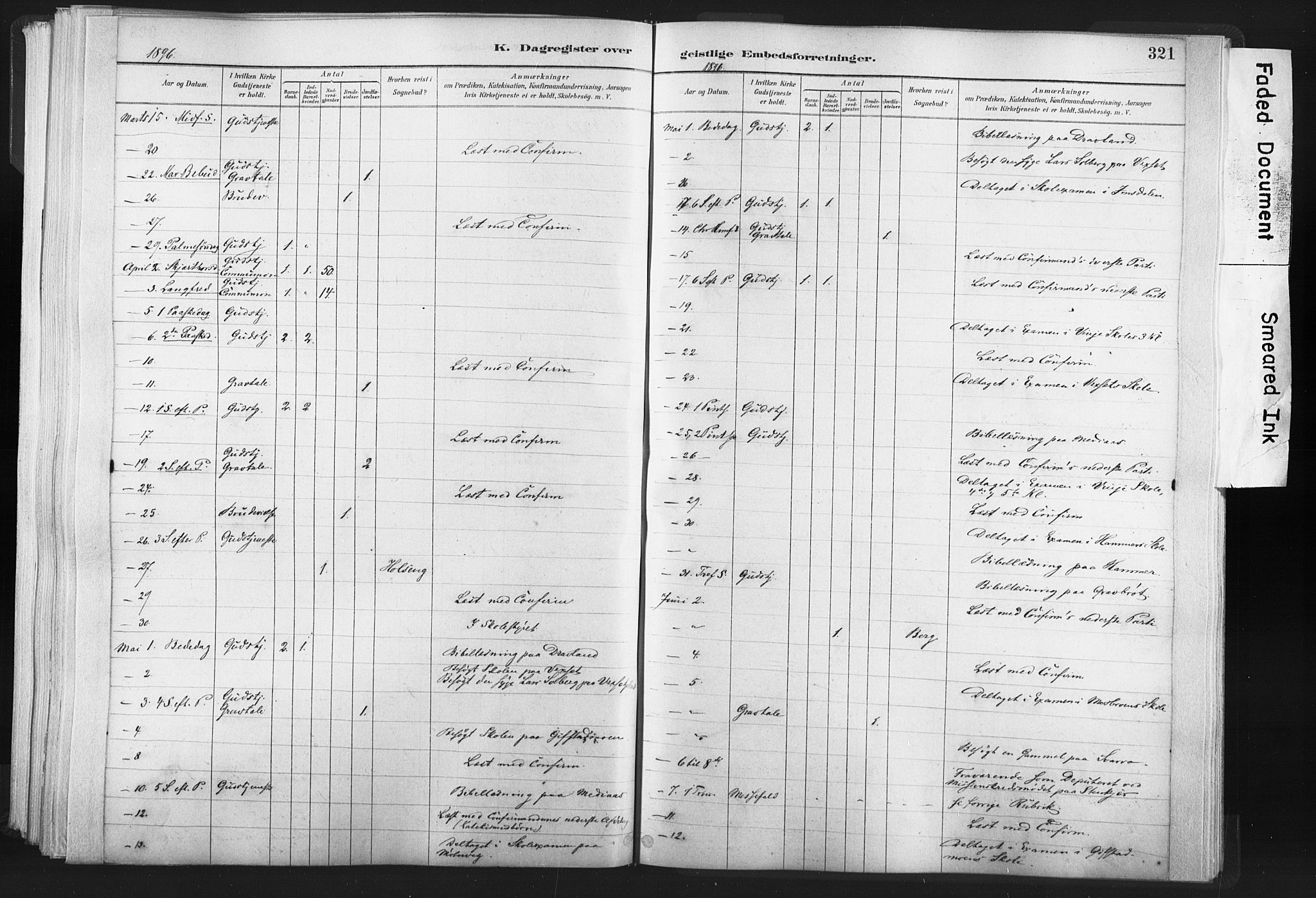 Ministerialprotokoller, klokkerbøker og fødselsregistre - Nord-Trøndelag, SAT/A-1458/749/L0474: Ministerialbok nr. 749A08, 1887-1903, s. 321