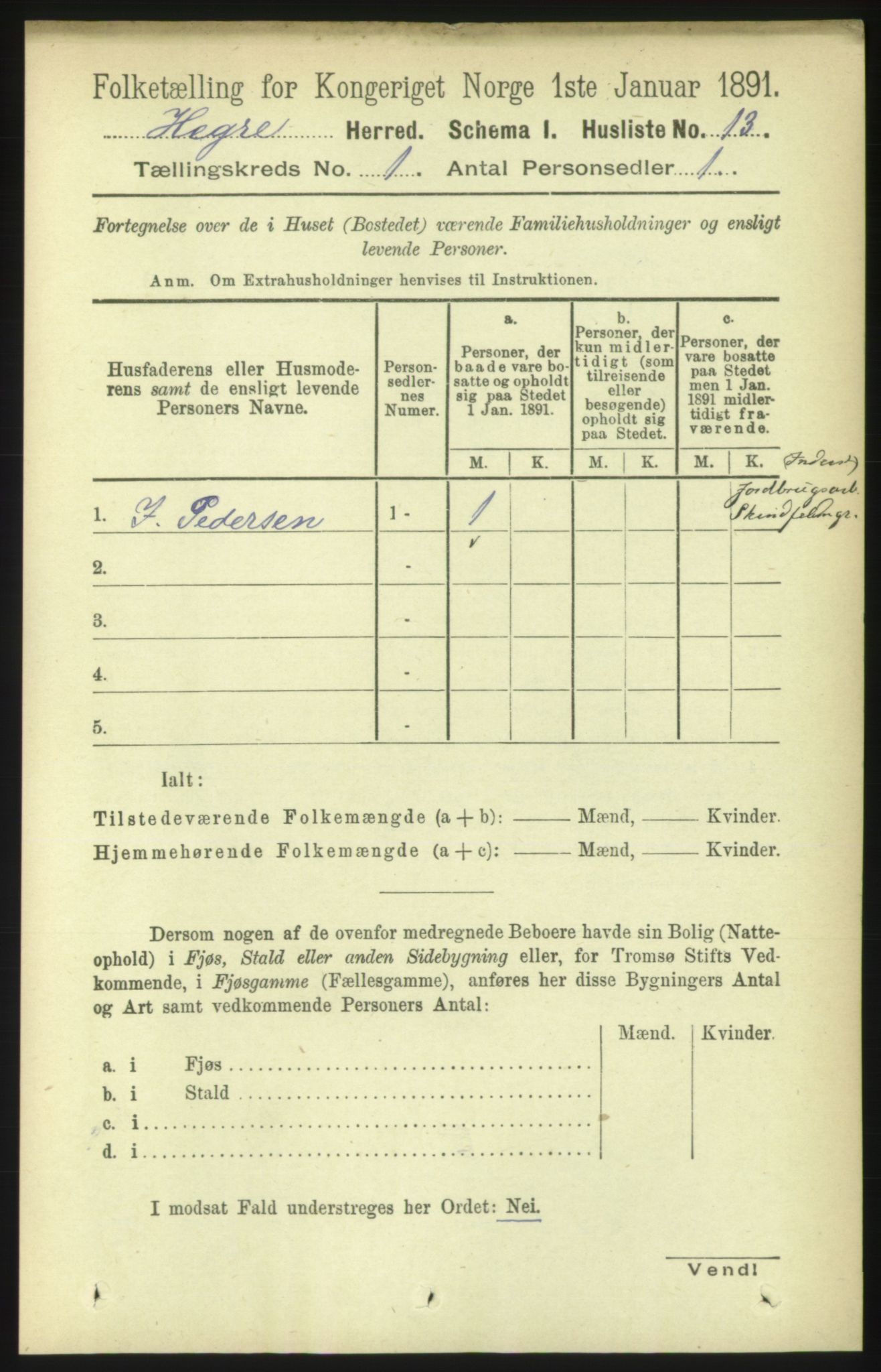 RA, Folketelling 1891 for 1712 Hegra herred, 1891, s. 33