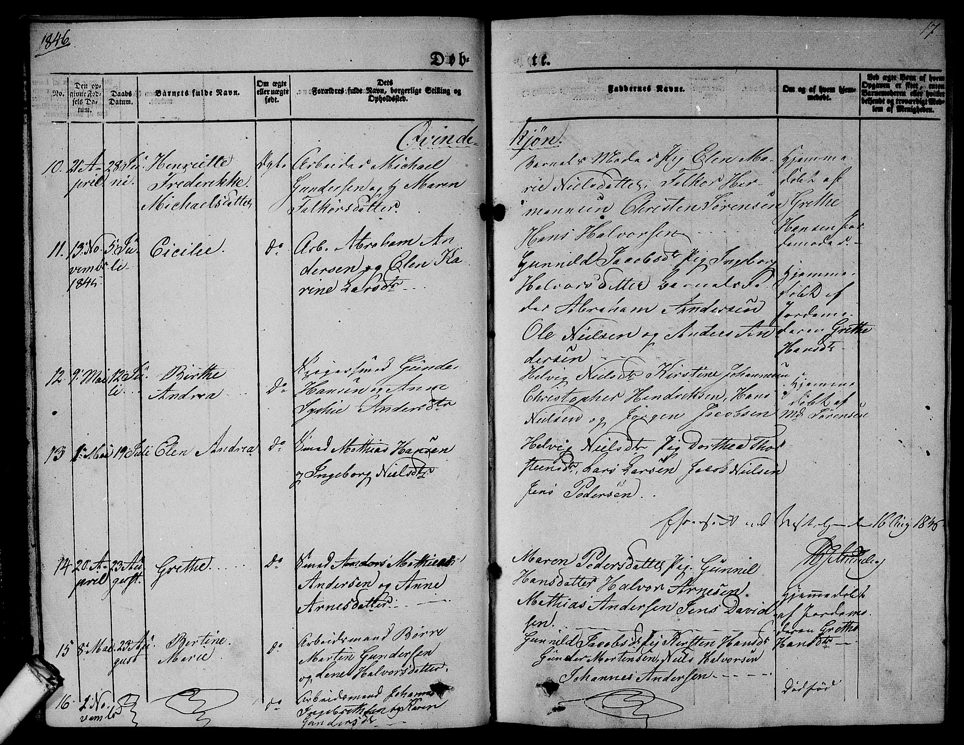 Larvik kirkebøker, AV/SAKO-A-352/G/Gb/L0002: Klokkerbok nr. II 2, 1843-1866, s. 17