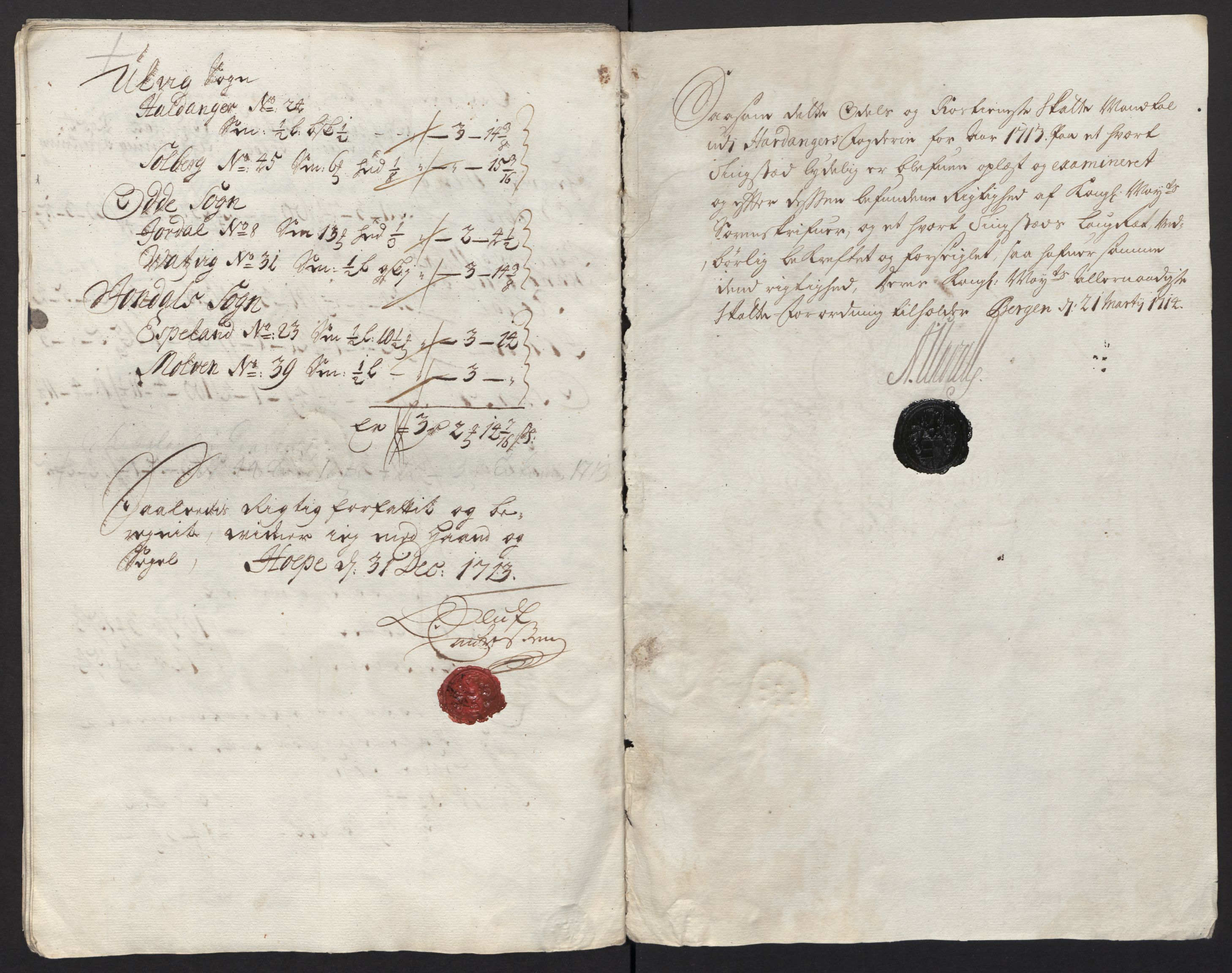 Rentekammeret inntil 1814, Reviderte regnskaper, Fogderegnskap, AV/RA-EA-4092/R48/L2989: Fogderegnskap Sunnhordland og Hardanger, 1713, s. 329