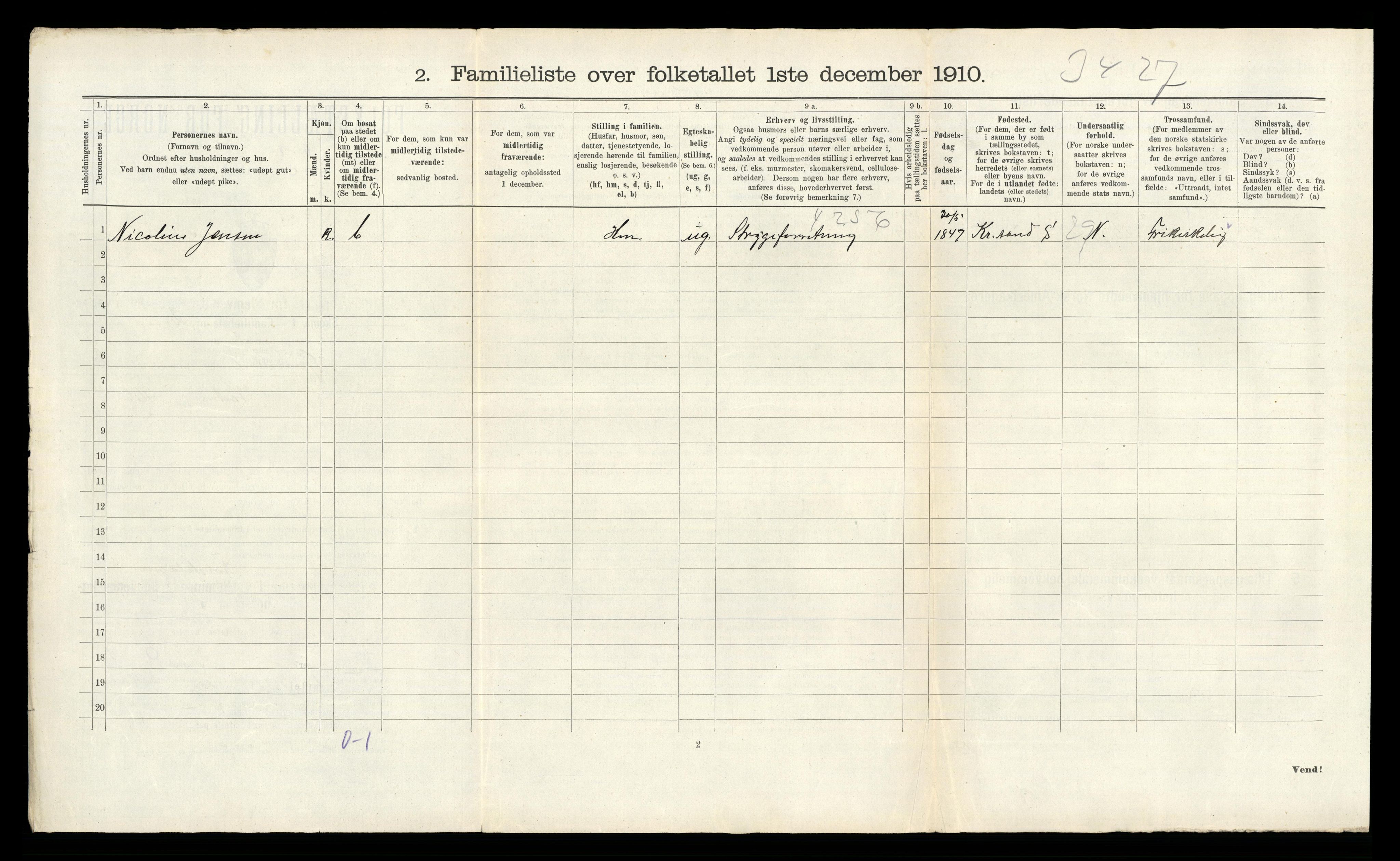 RA, Folketelling 1910 for 0904 Grimstad kjøpstad, 1910, s. 991