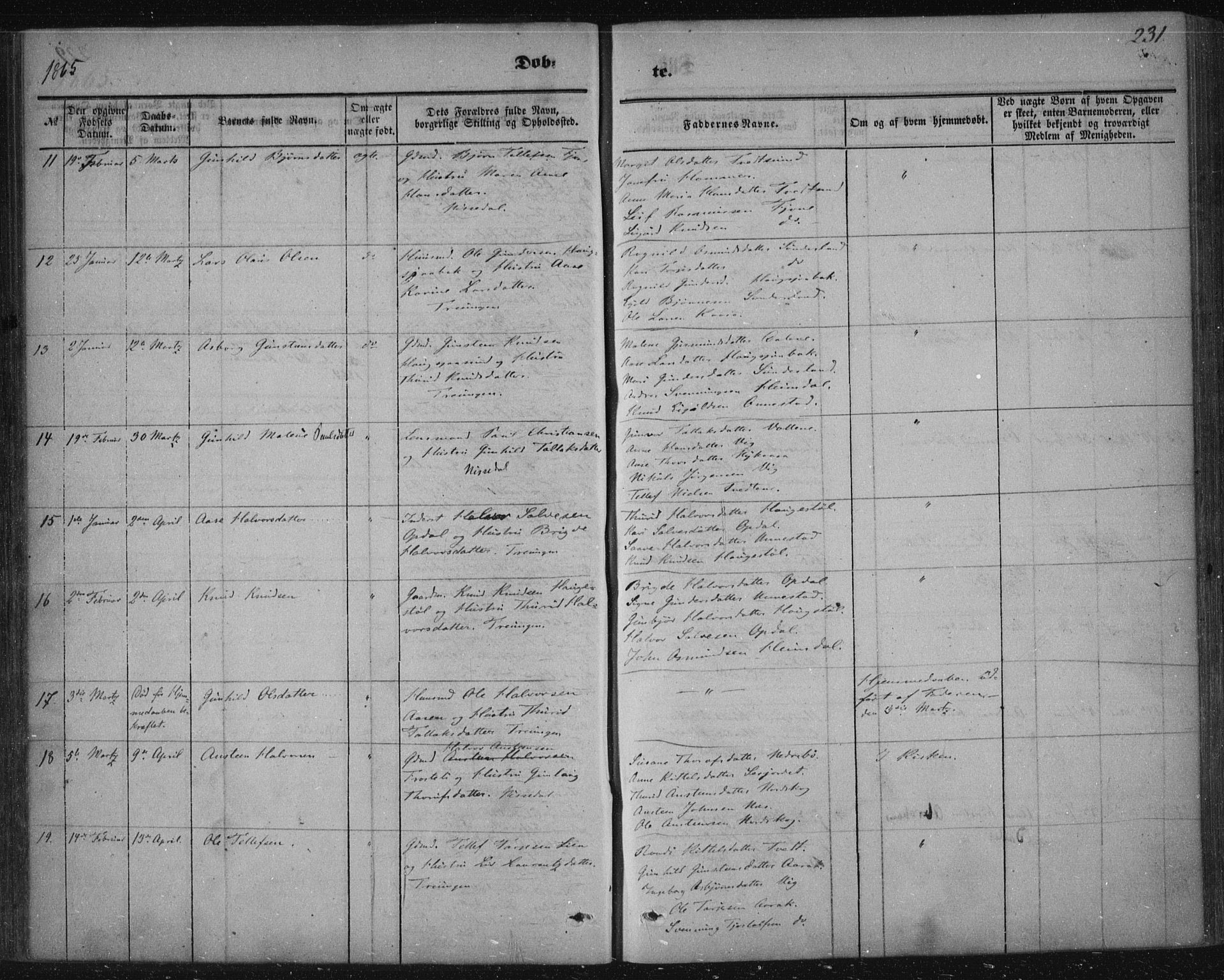 Nissedal kirkebøker, AV/SAKO-A-288/F/Fa/L0003: Ministerialbok nr. I 3, 1846-1870, s. 230-231