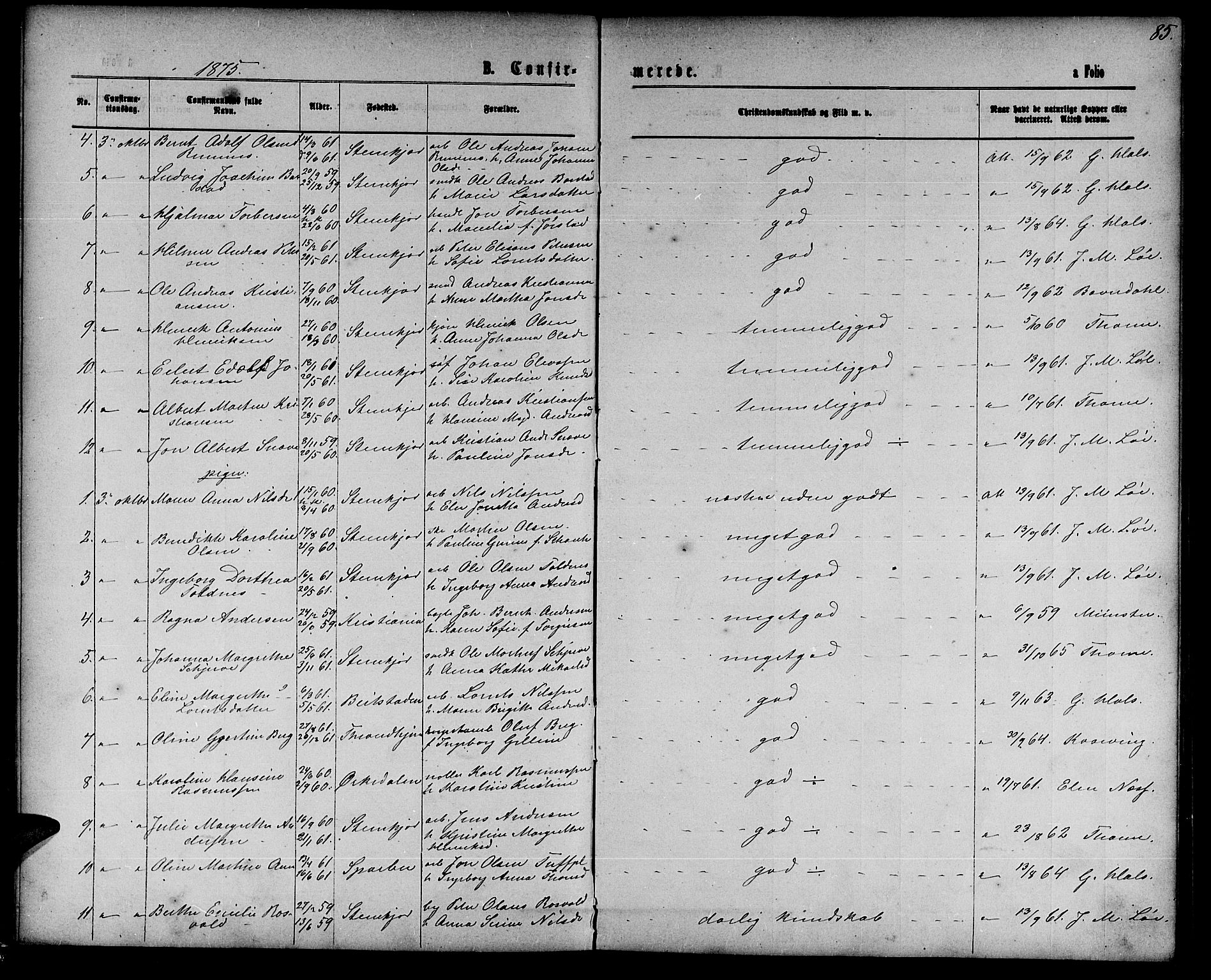 Ministerialprotokoller, klokkerbøker og fødselsregistre - Nord-Trøndelag, SAT/A-1458/739/L0373: Klokkerbok nr. 739C01, 1865-1882, s. 85