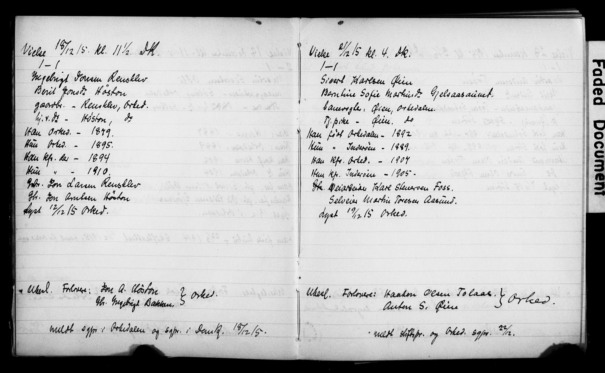Ministerialprotokoller, klokkerbøker og fødselsregistre - Sør-Trøndelag, AV/SAT-A-1456/601/L0076: Lysningsprotokoll nr. 601B09, 1915-1917