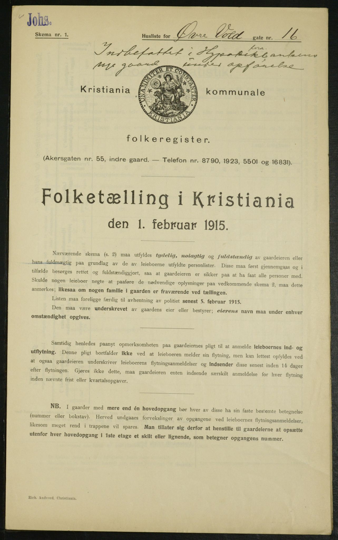 OBA, Kommunal folketelling 1.2.1915 for Kristiania, 1915, s. 130841