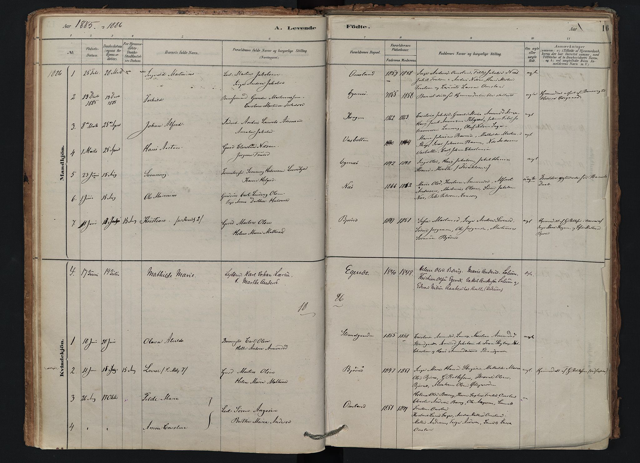 Brunlanes kirkebøker, SAKO/A-342/F/Fd/L0001: Ministerialbok nr. IV 1, 1878-1917, s. 16