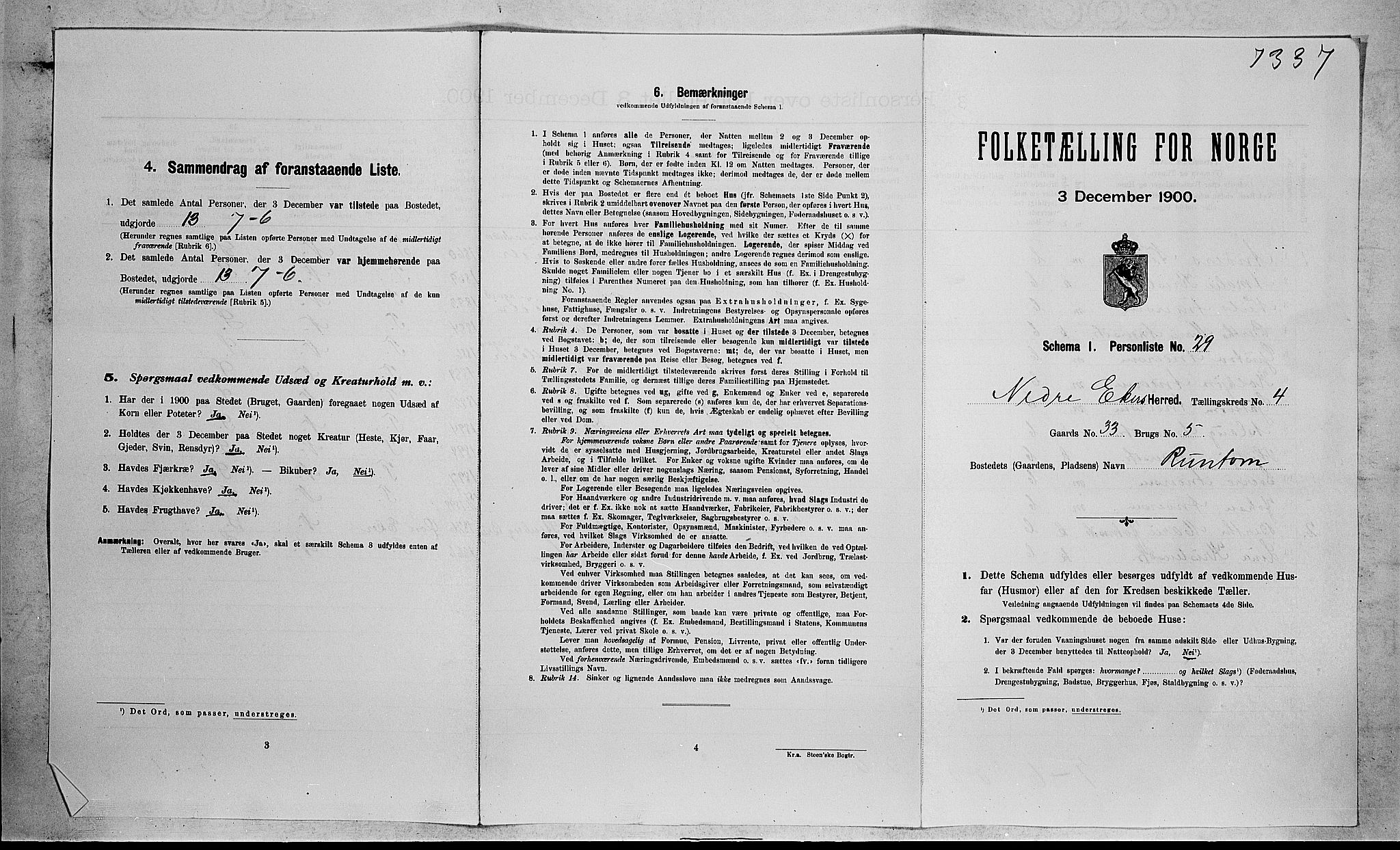 RA, Folketelling 1900 for 0625 Nedre Eiker herred, 1900, s. 516