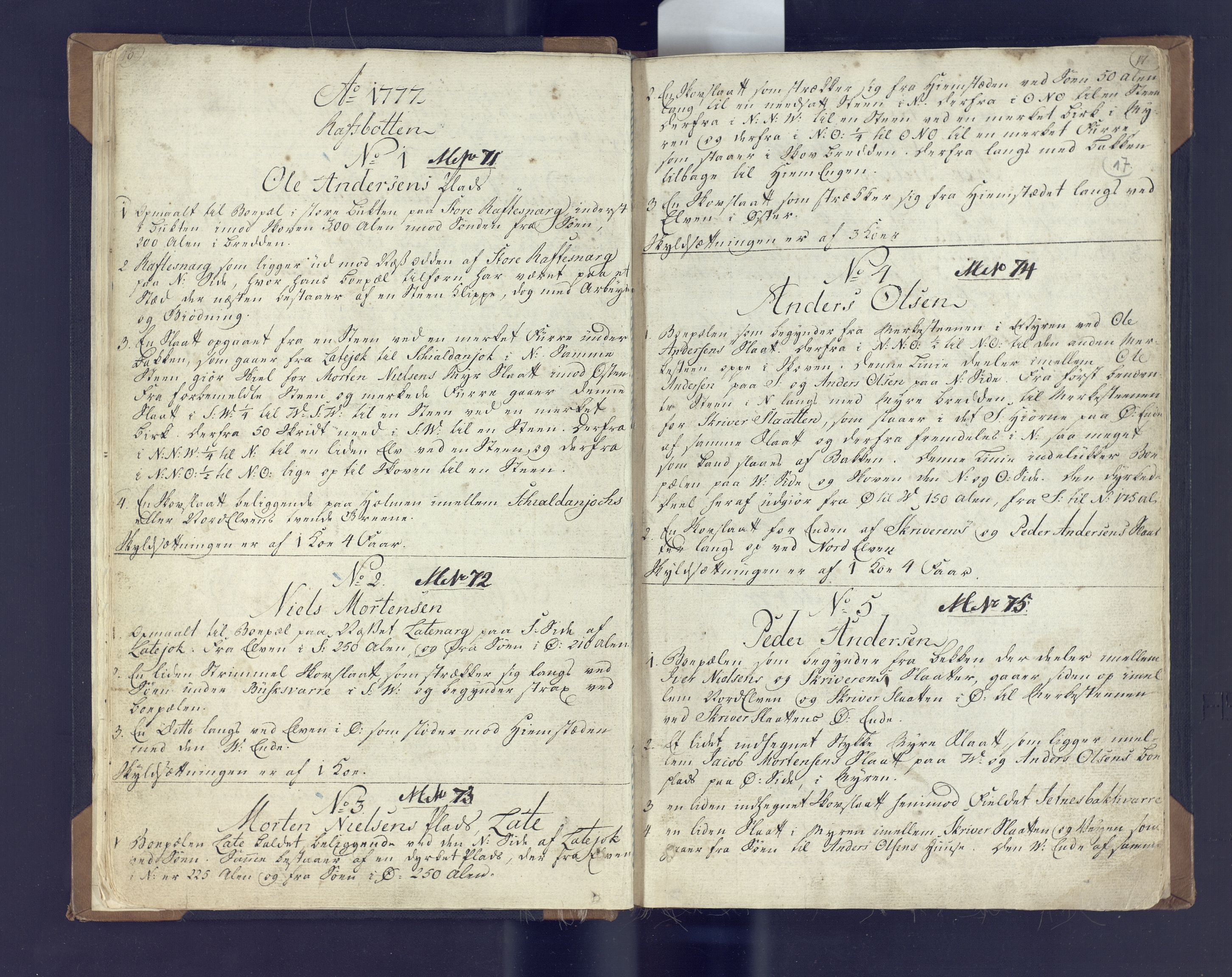 Fylkesmannen i Finnmark, AV/SATØ-S-1120/1Coa/L2882: Landmålerprotokoll (i nærmagasinet/skannet), 1776-1845, s. 12