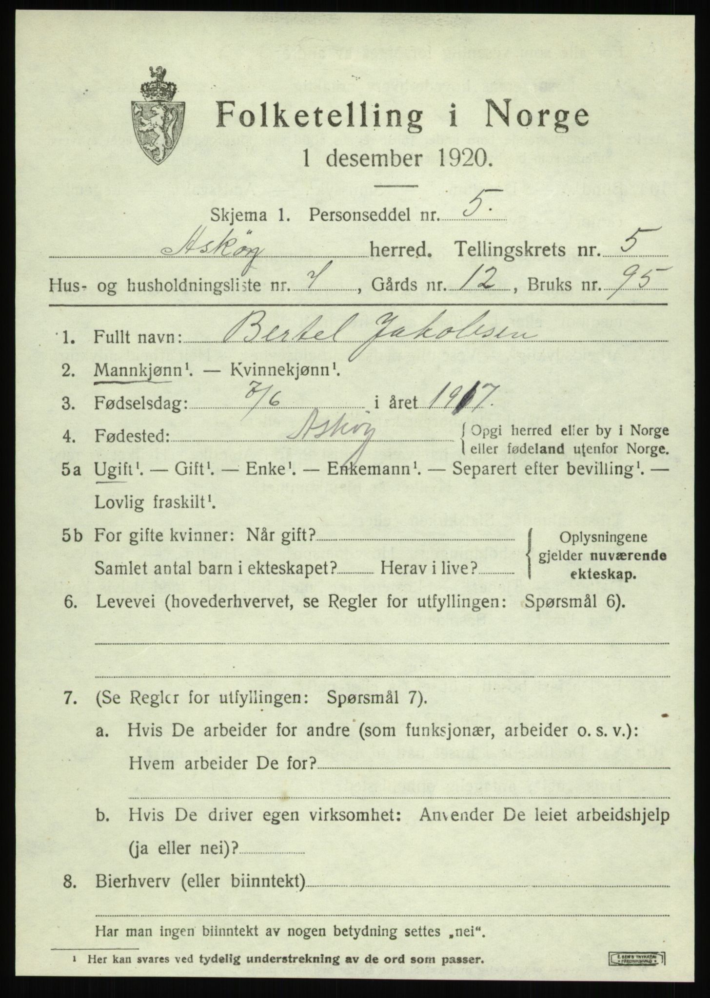 SAB, Folketelling 1920 for 1247 Askøy herred, 1920, s. 8836