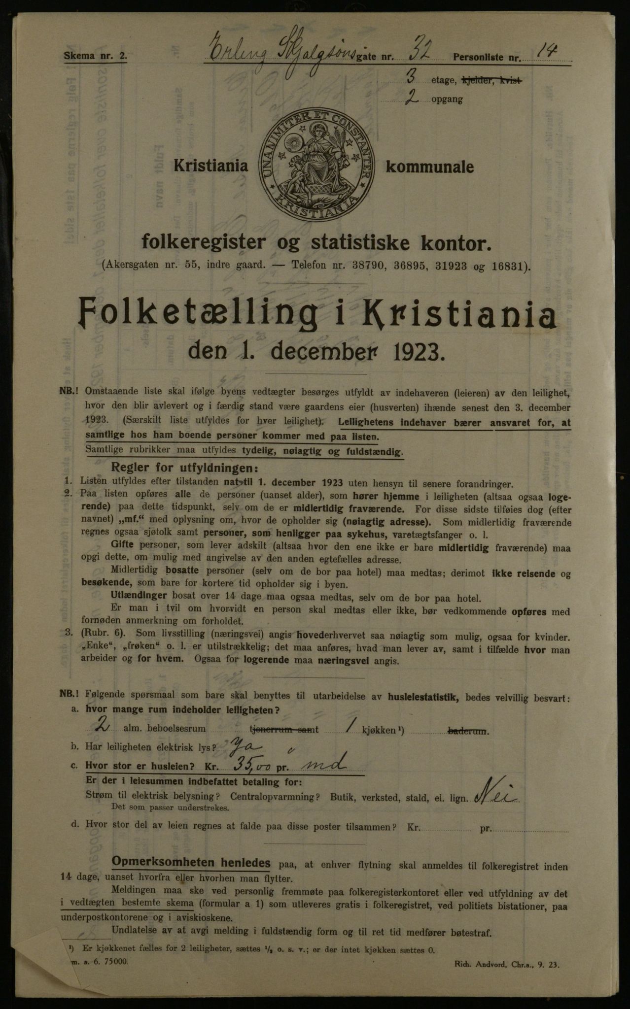 OBA, Kommunal folketelling 1.12.1923 for Kristiania, 1923, s. 25241