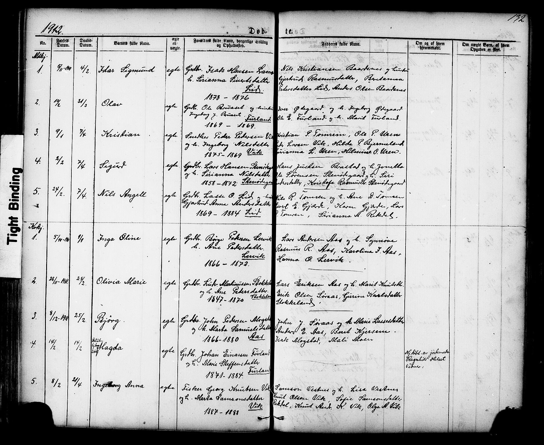 Ministerialprotokoller, klokkerbøker og fødselsregistre - Møre og Romsdal, AV/SAT-A-1454/539/L0536: Klokkerbok nr. 539C02, 1867-1913, s. 132