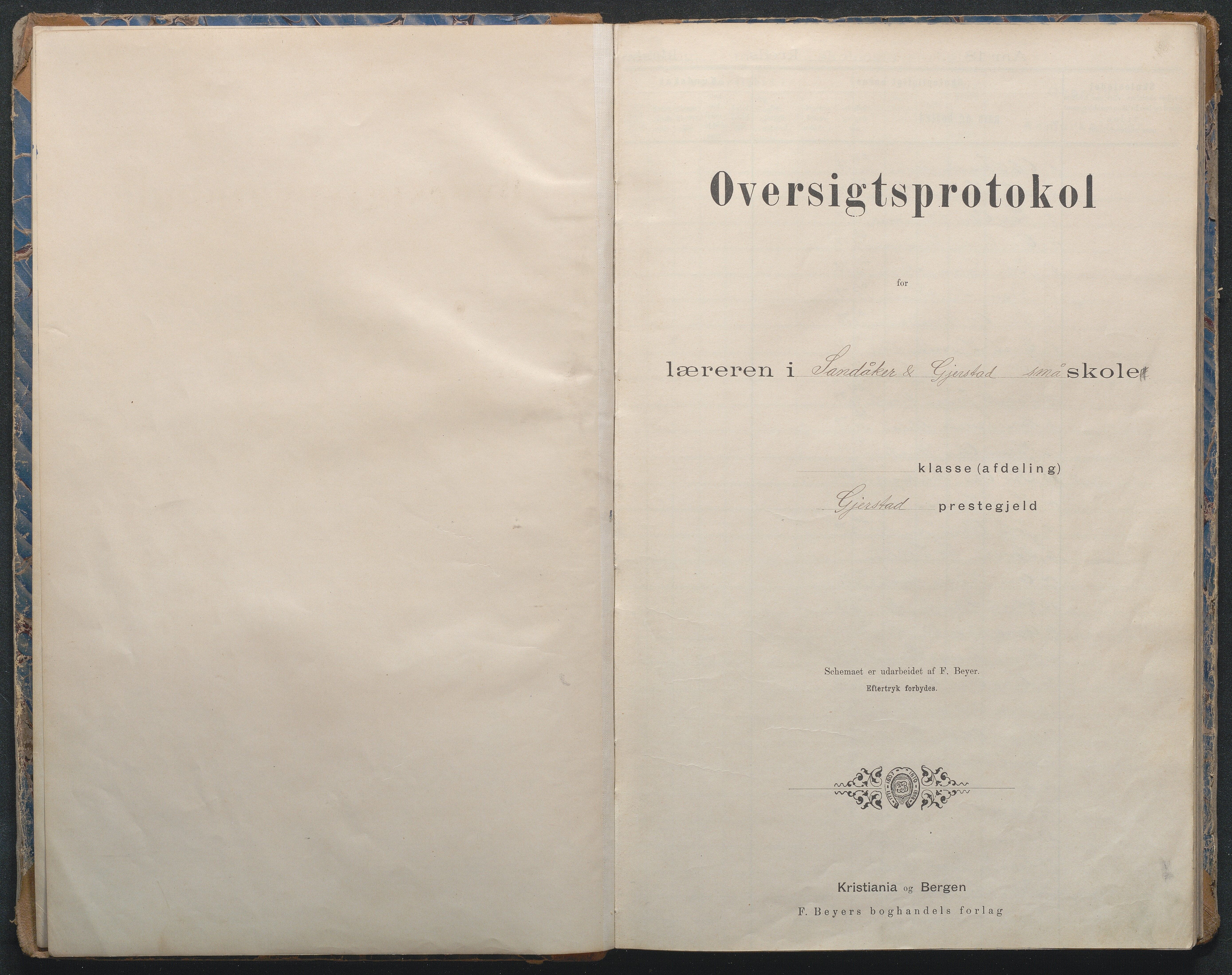 Gjerstad Kommune, Sandåker Skole, AAKS/KA0911-550d/F02/L0002: Karakterprotokoll, 1892-1942