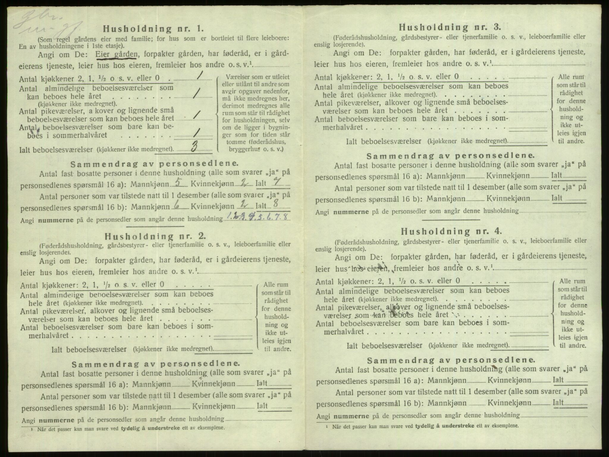 SAB, Folketelling 1920 for 1445 Gloppen herred, 1920, s. 319