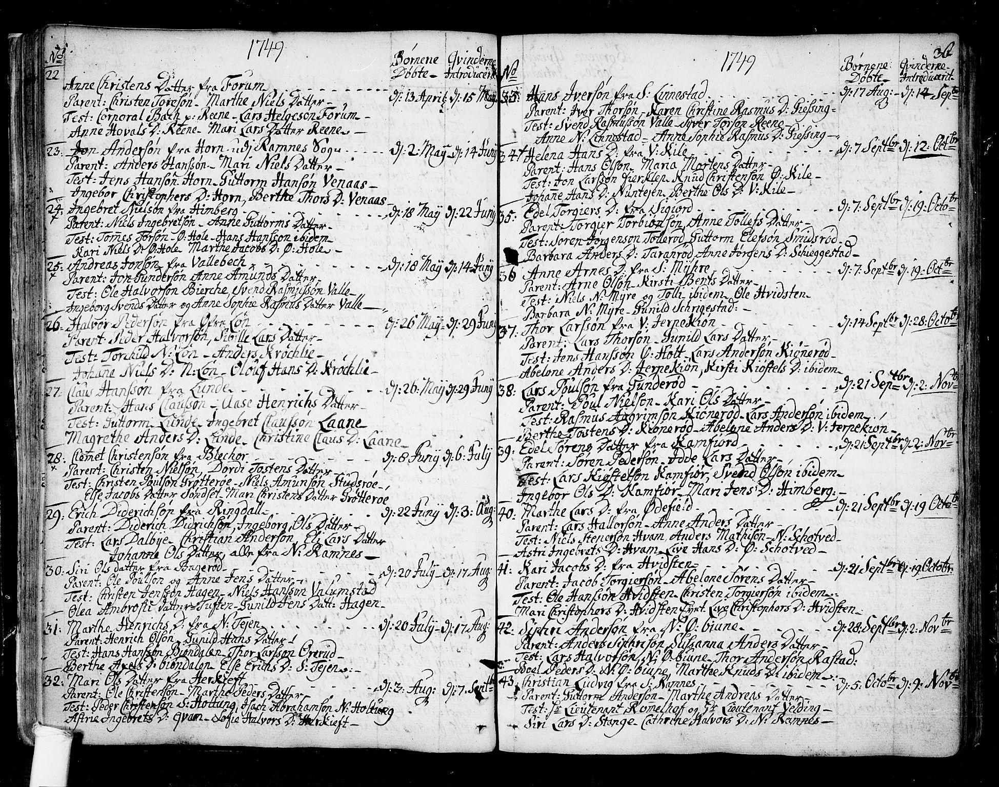 Ramnes kirkebøker, SAKO/A-314/F/Fa/L0001: Ministerialbok nr. I 1, 1732-1774, s. 36