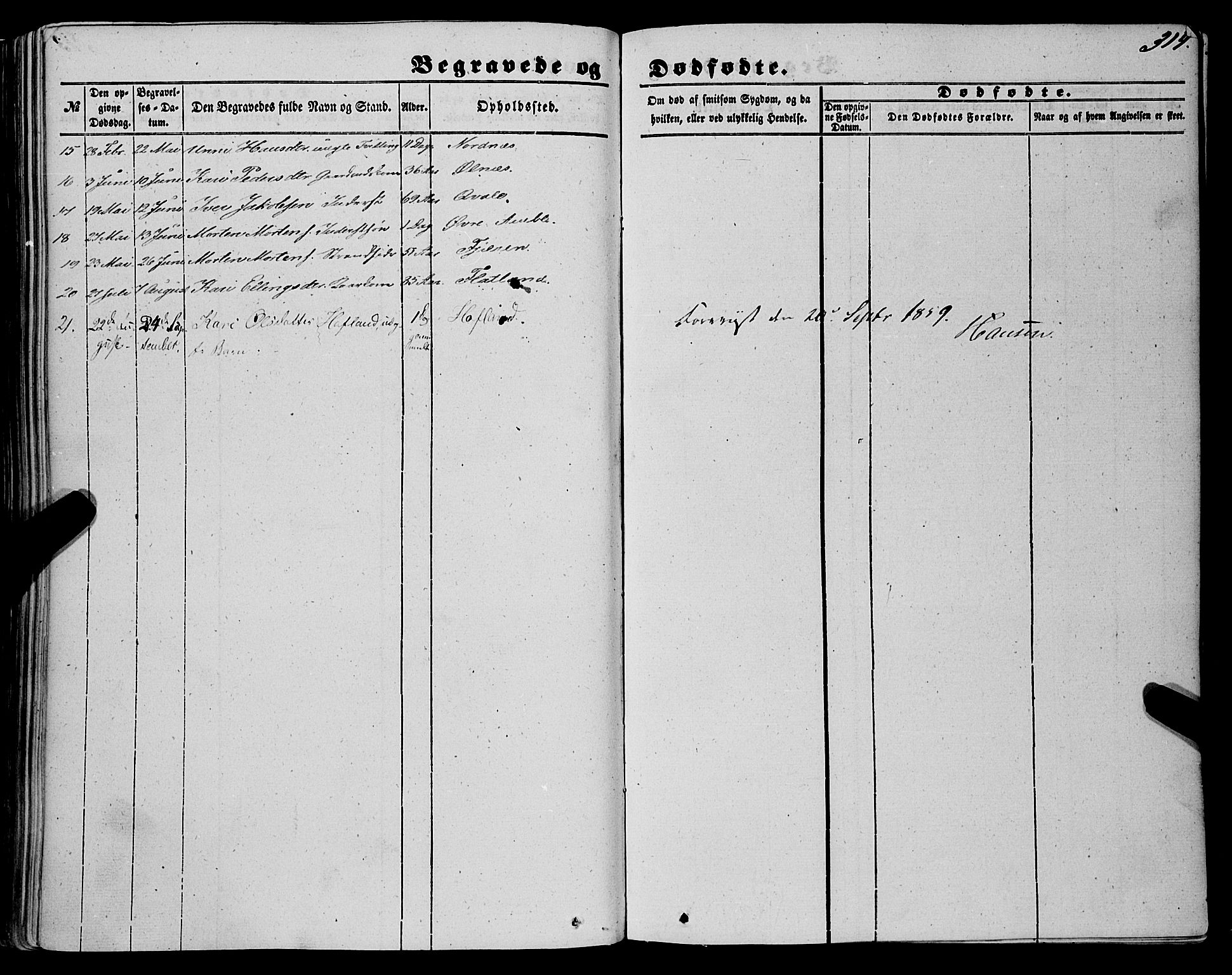 Sogndal sokneprestembete, AV/SAB-A-81301/H/Haa/Haaa/L0012II: Ministerialbok nr. A 12II, 1847-1877, s. 314