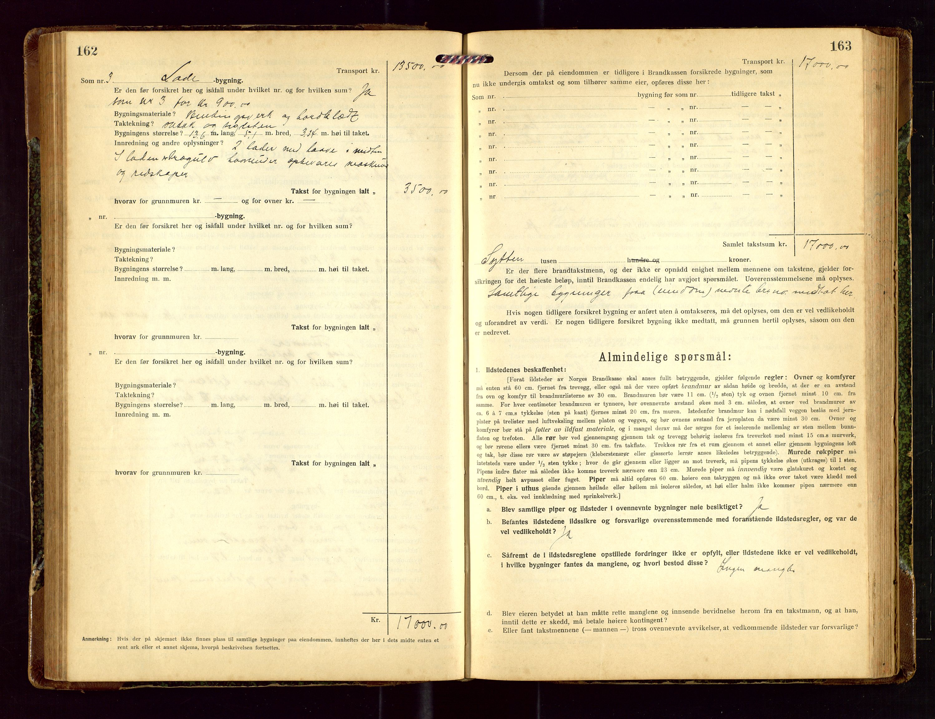 Heskestad lensmannskontor, AV/SAST-A-100304/Gob/L0003: "Brandtakstprotokoll", 1922-1934, s. 162-163