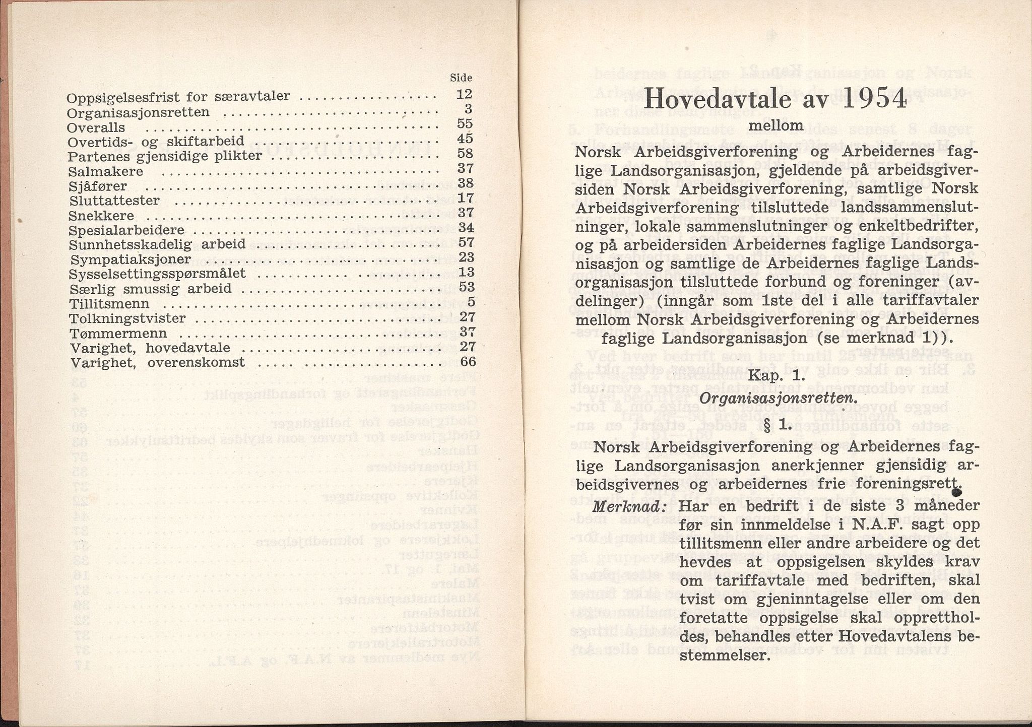 Norsk jern- og metallarbeiderforbund, AAB/ARK-1659/O/L0001/0026: Verkstedsoverenskomsten / Verkstedsoverenskomsten, 1954